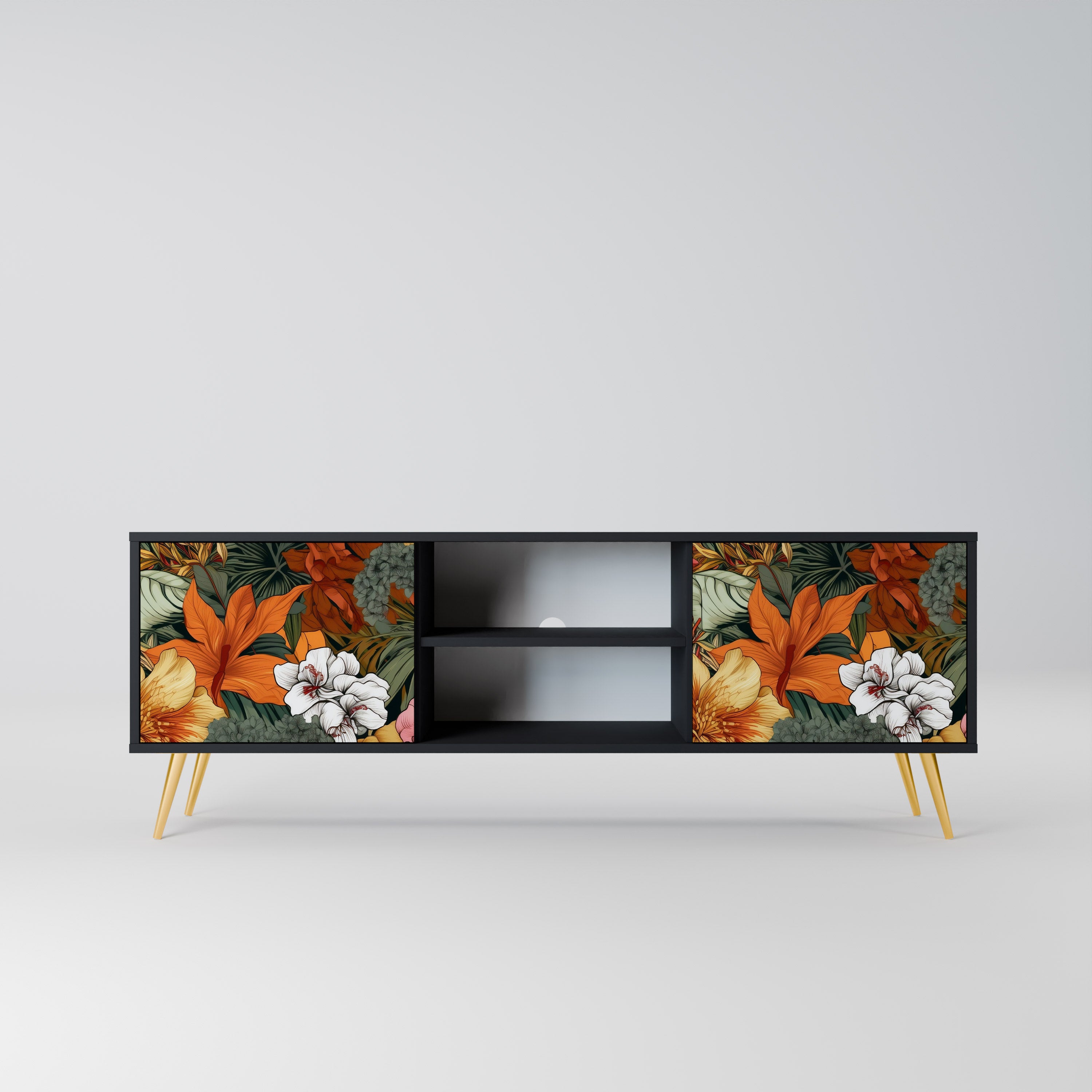 RADIANT FLORA Szafka RTV 2-drzwiowa korpus Czarny