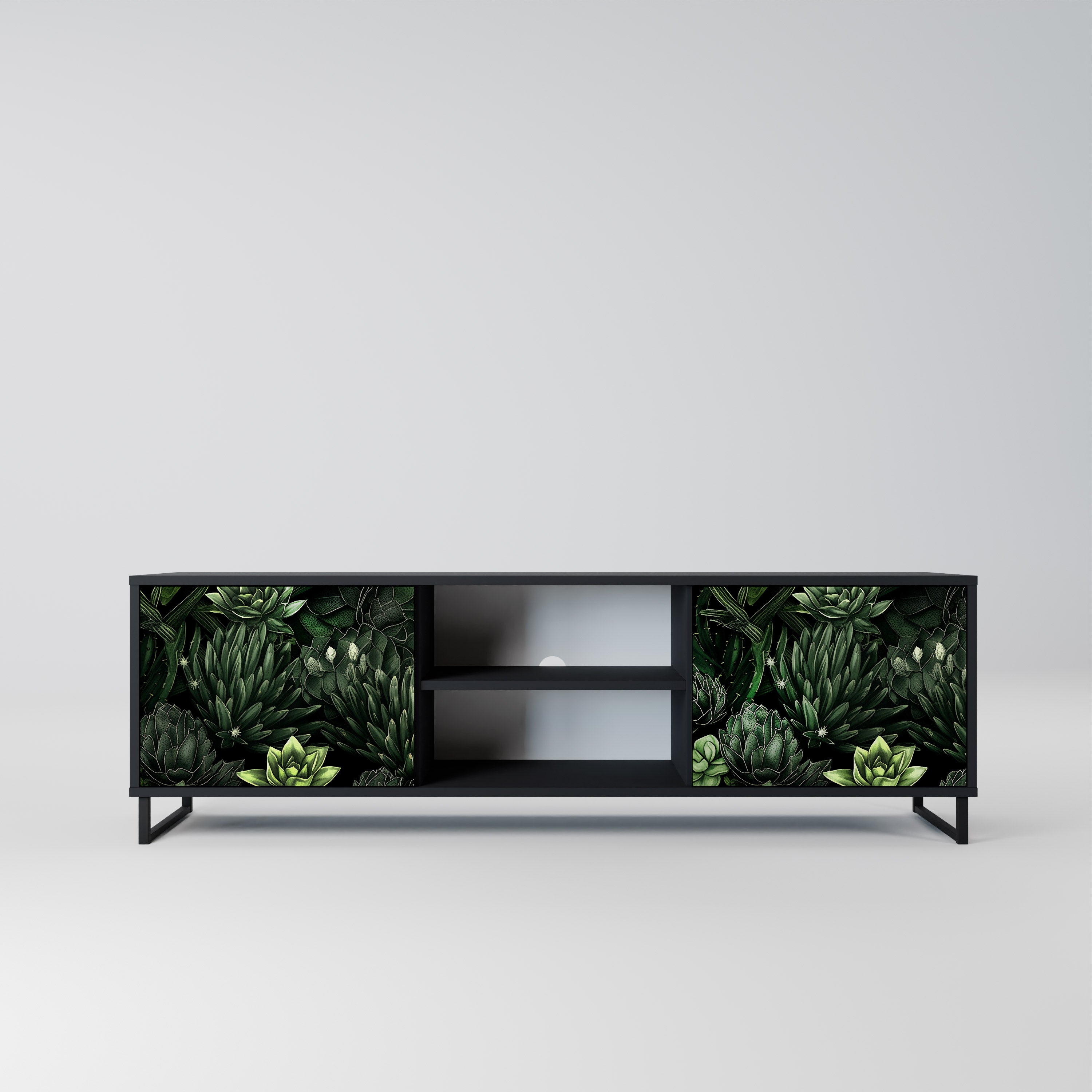 SUCCULENT JUNGLE Szafka RTV 2-drzwiowa korpus Czarny