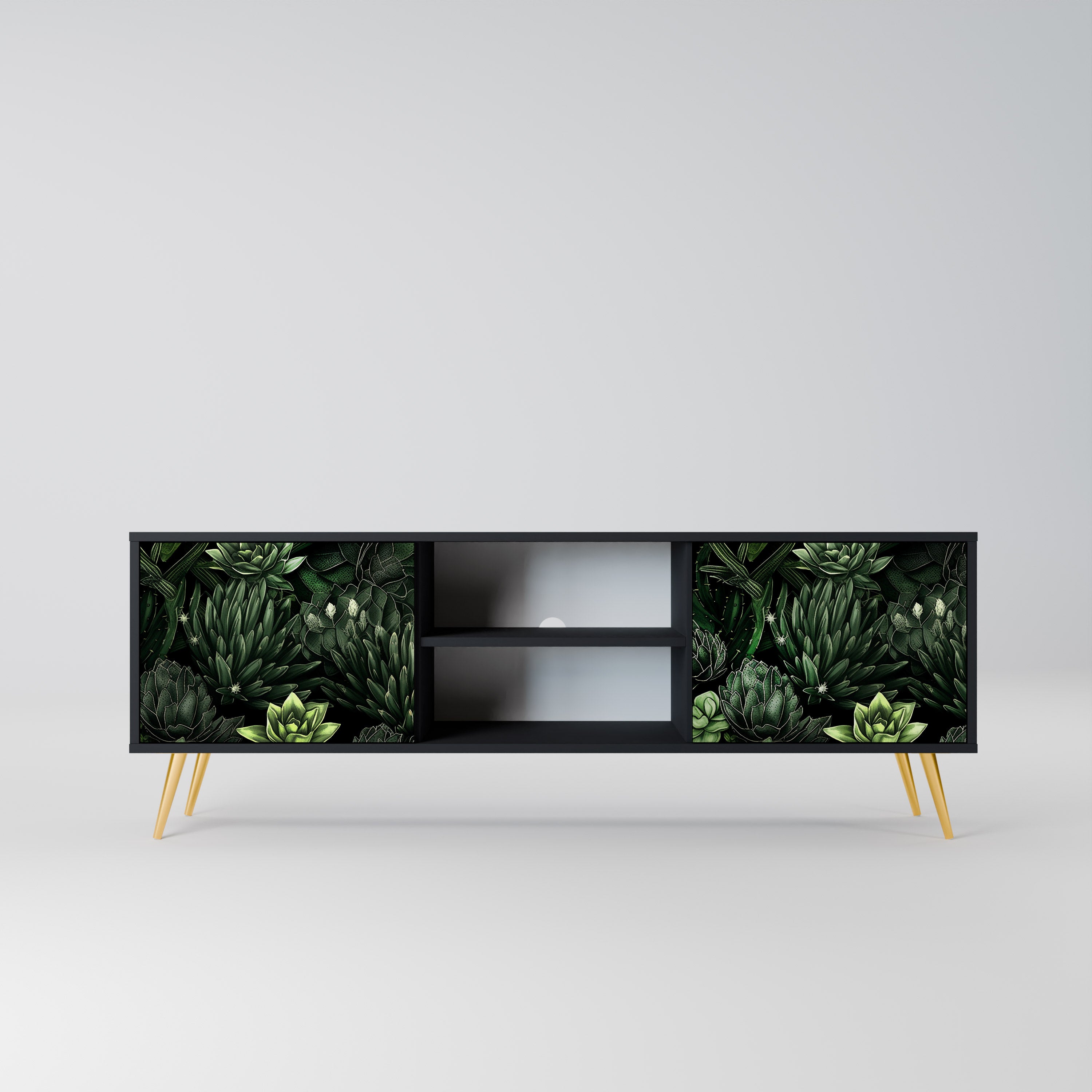 SUCCULENT JUNGLE Szafka RTV 2-drzwiowa korpus Czarny