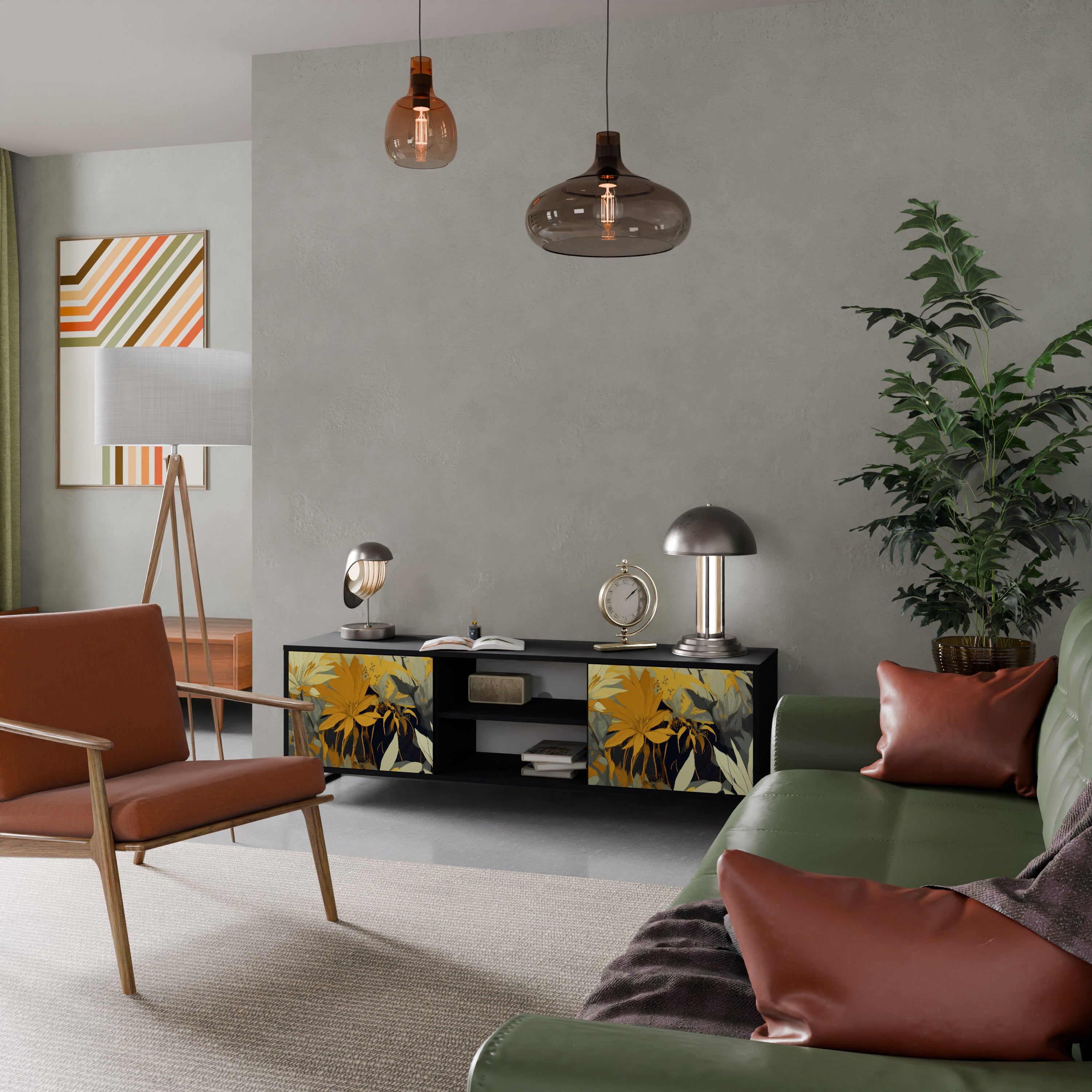 SUNKISSED LILY Szafka RTV 2-drzwiowa korpus Czarny