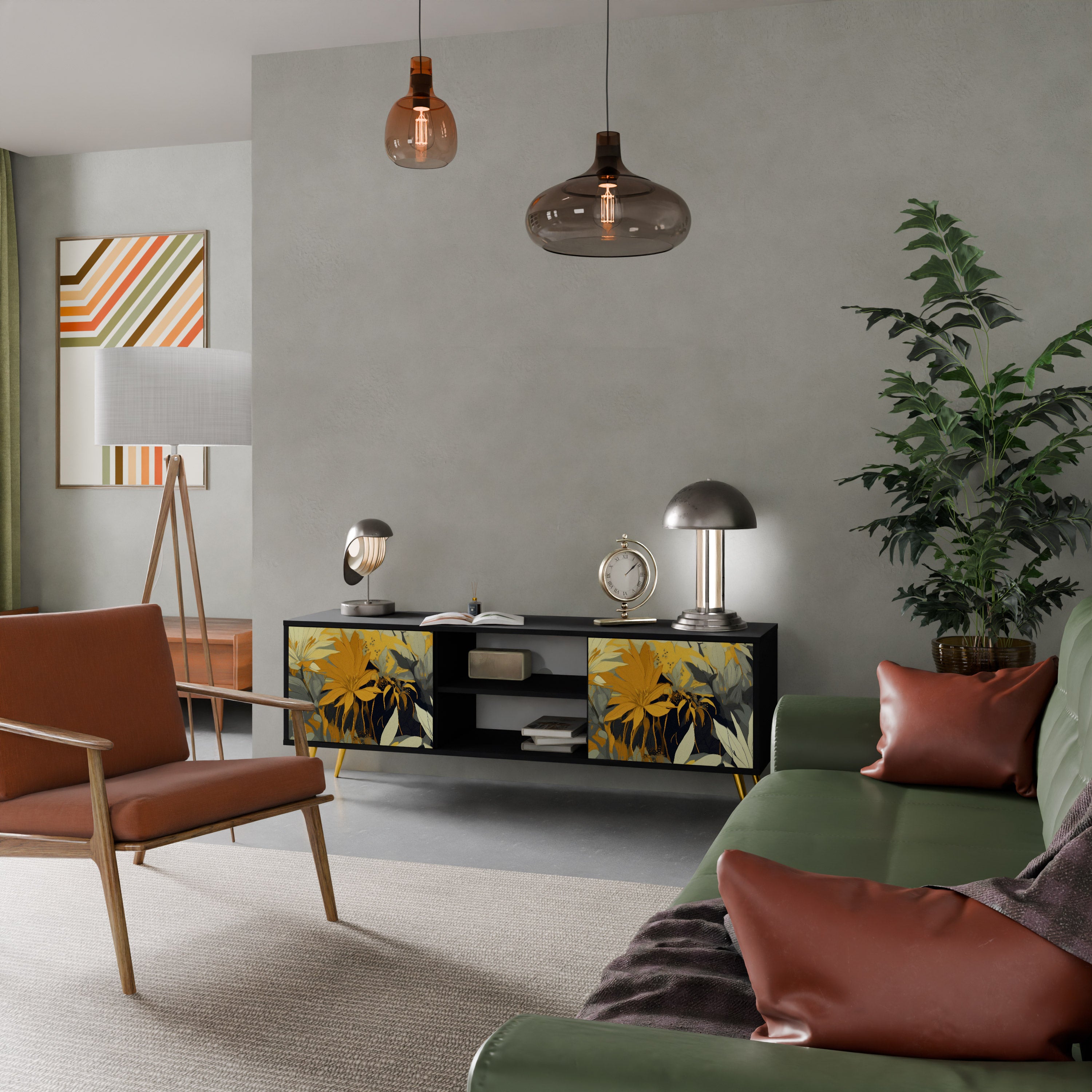 SUNKISSED LILY Szafka RTV 2-drzwiowa korpus Czarny