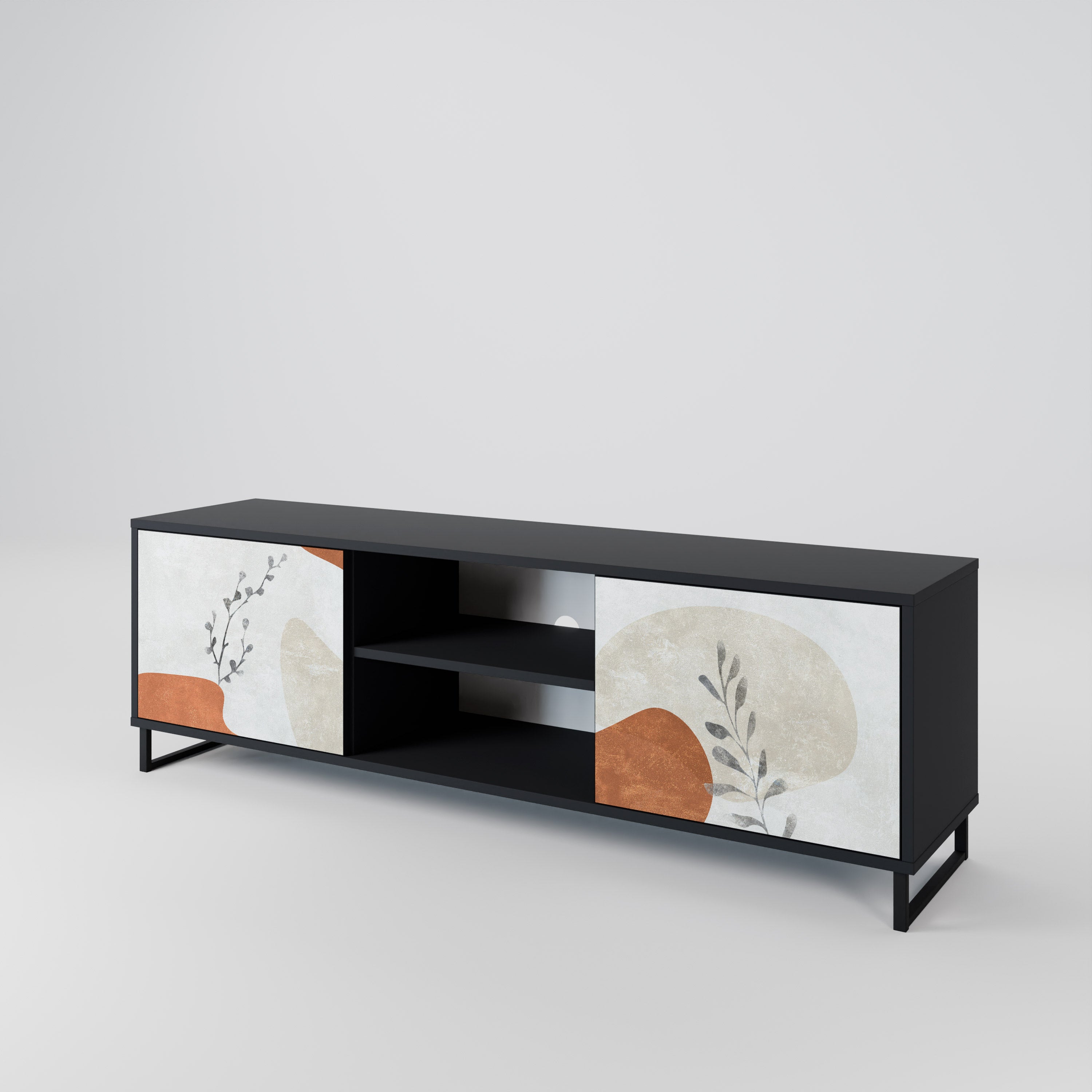 TRANQUIL TWIG Szafka RTV 2-drzwiowa korpus Czarny