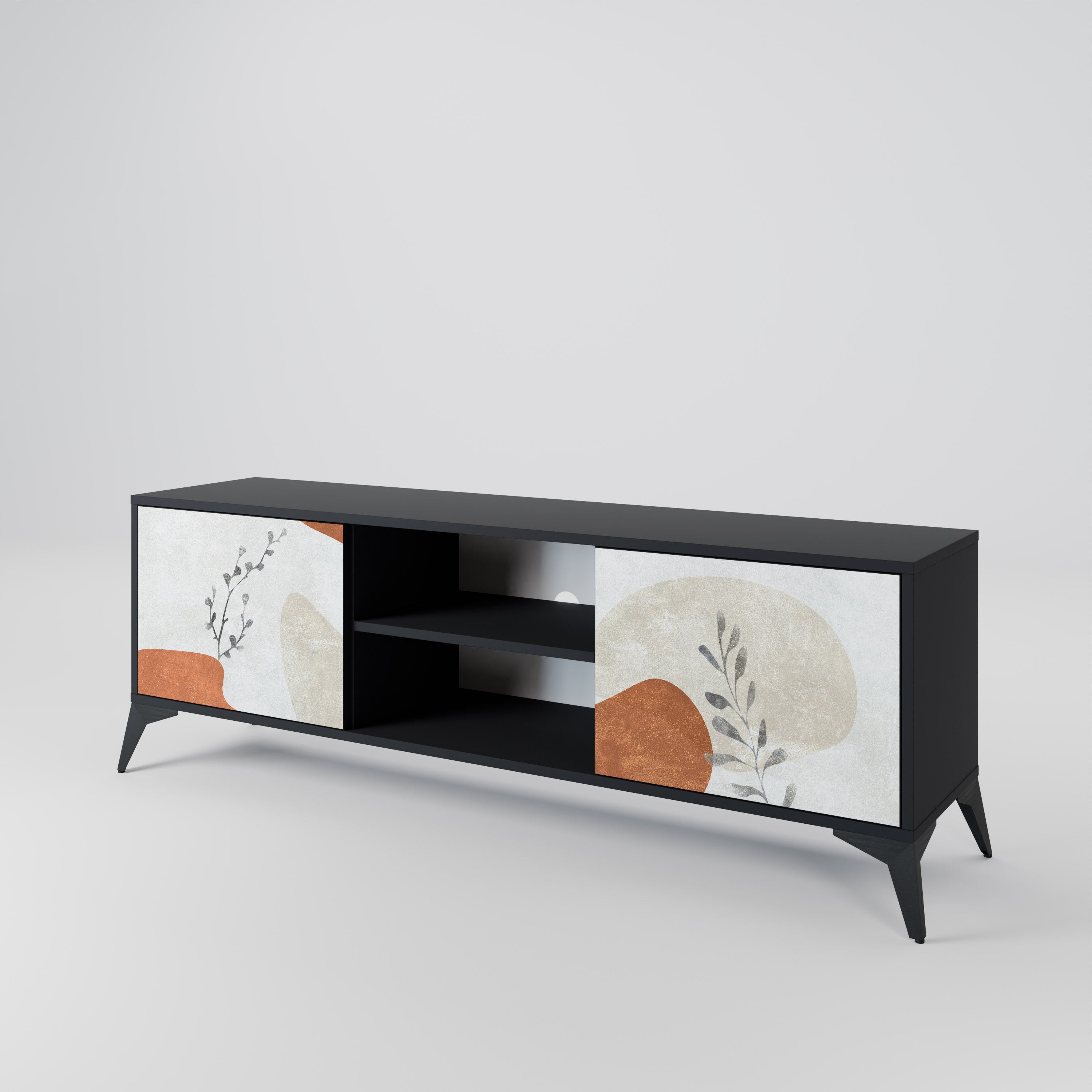 TRANQUIL TWIG Szafka RTV 2-drzwiowa korpus Czarny