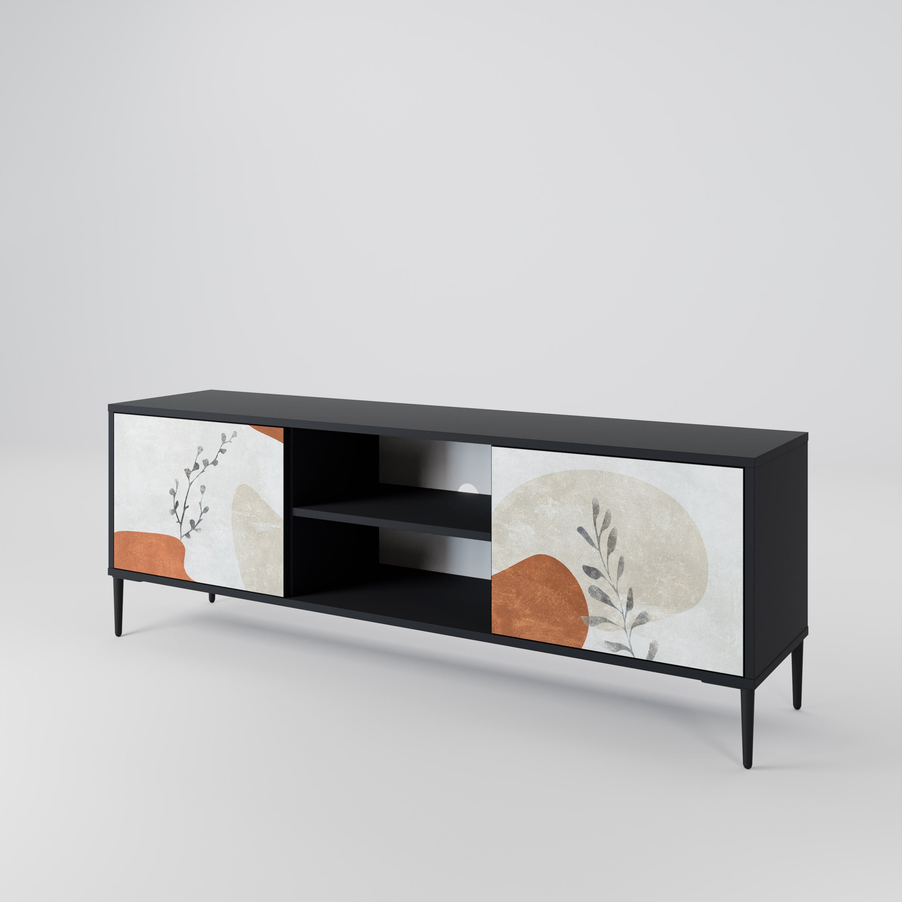 TRANQUIL TWIG Szafka RTV 2-drzwiowa korpus Czarny