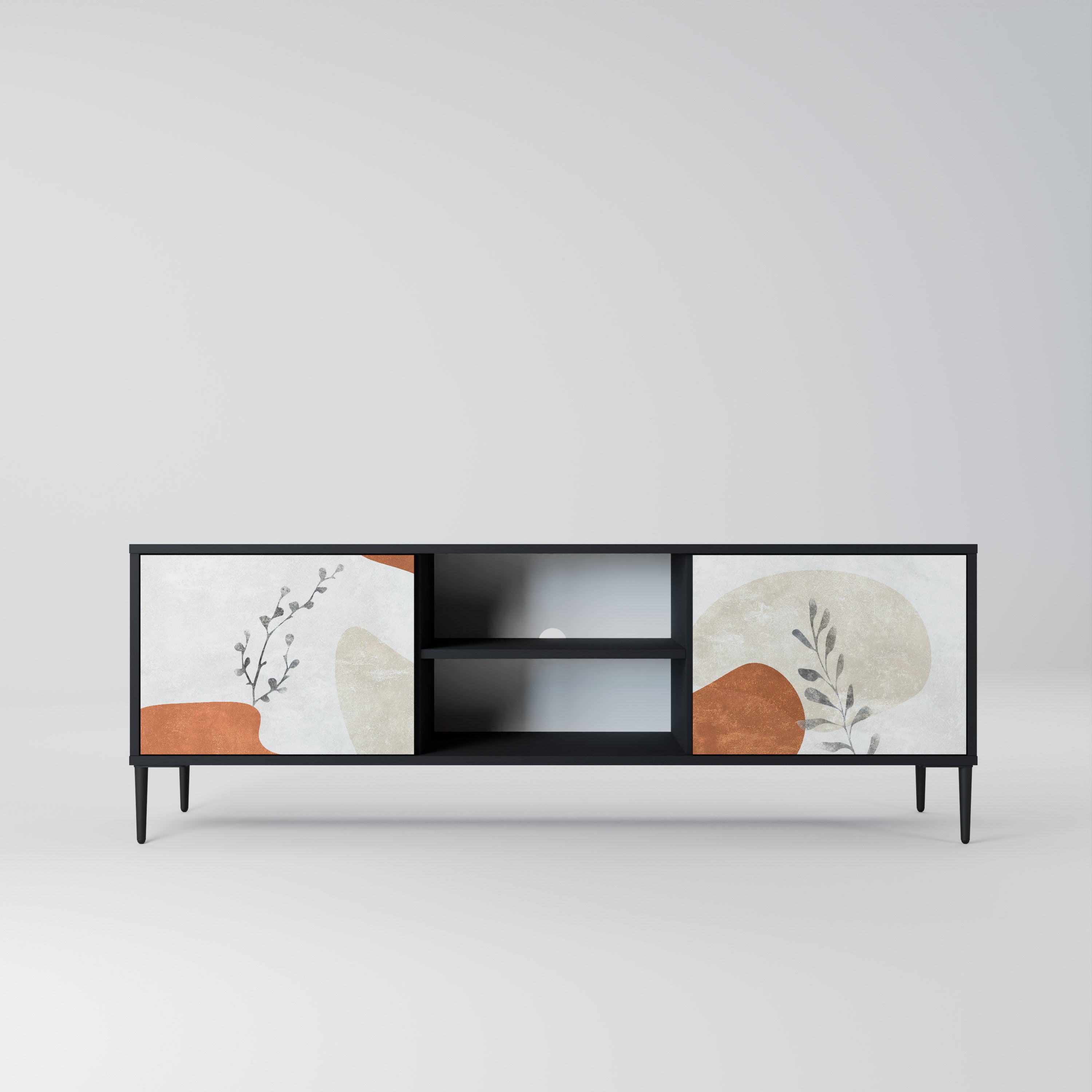 TRANQUIL TWIG Szafka RTV 2-drzwiowa korpus Czarny