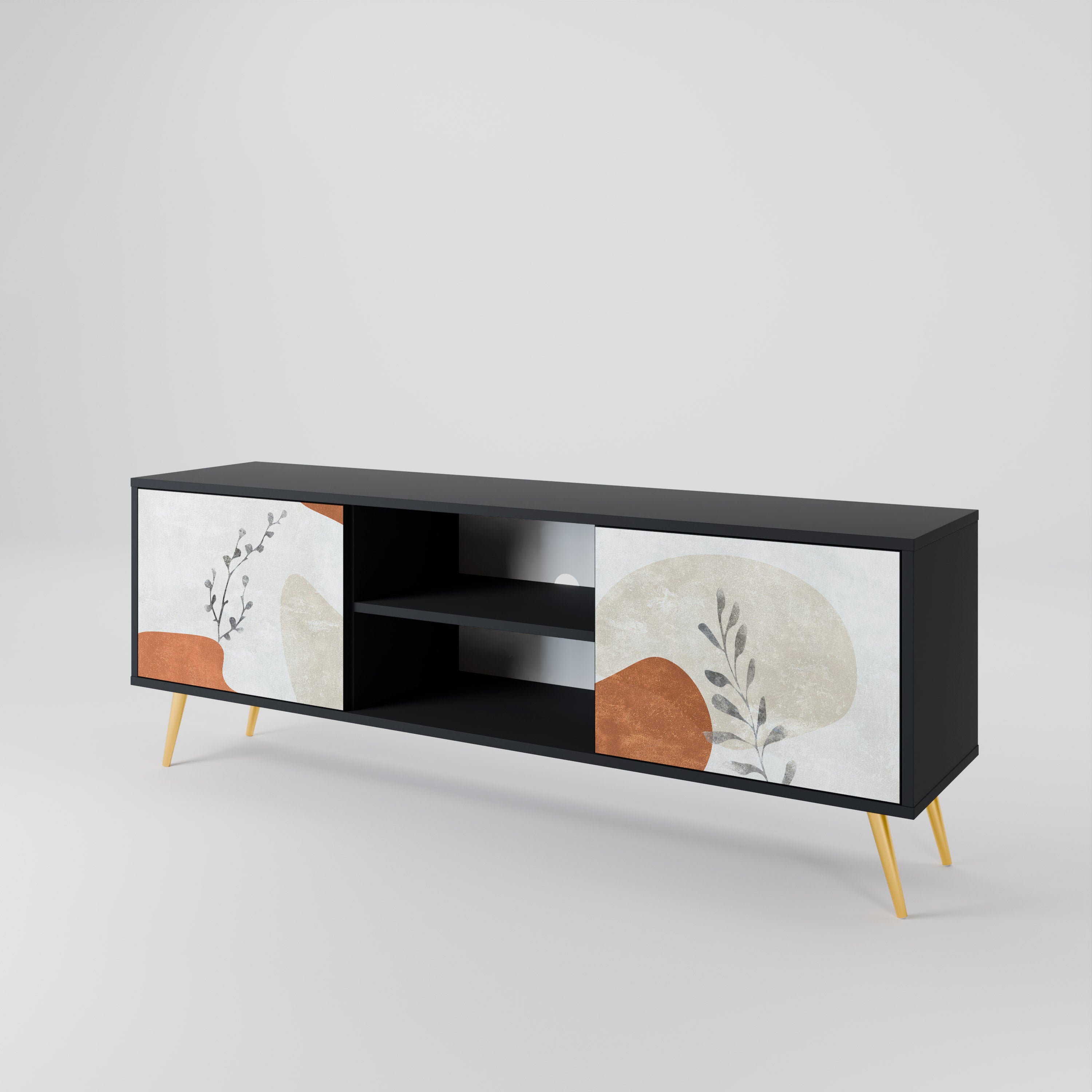 TRANQUIL TWIG Szafka RTV 2-drzwiowa korpus Czarny