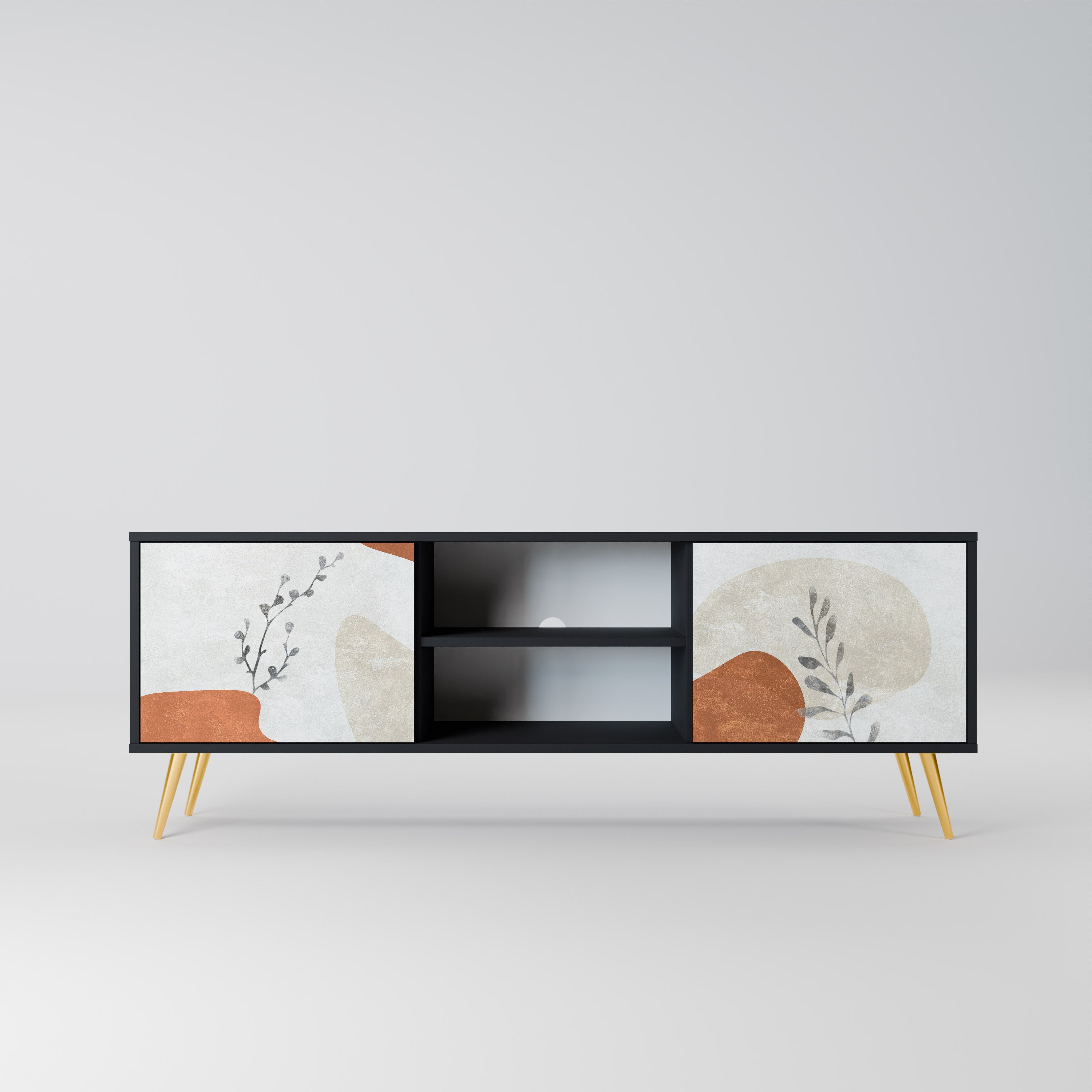 TRANQUIL TWIG Szafka RTV 2-drzwiowa korpus Czarny