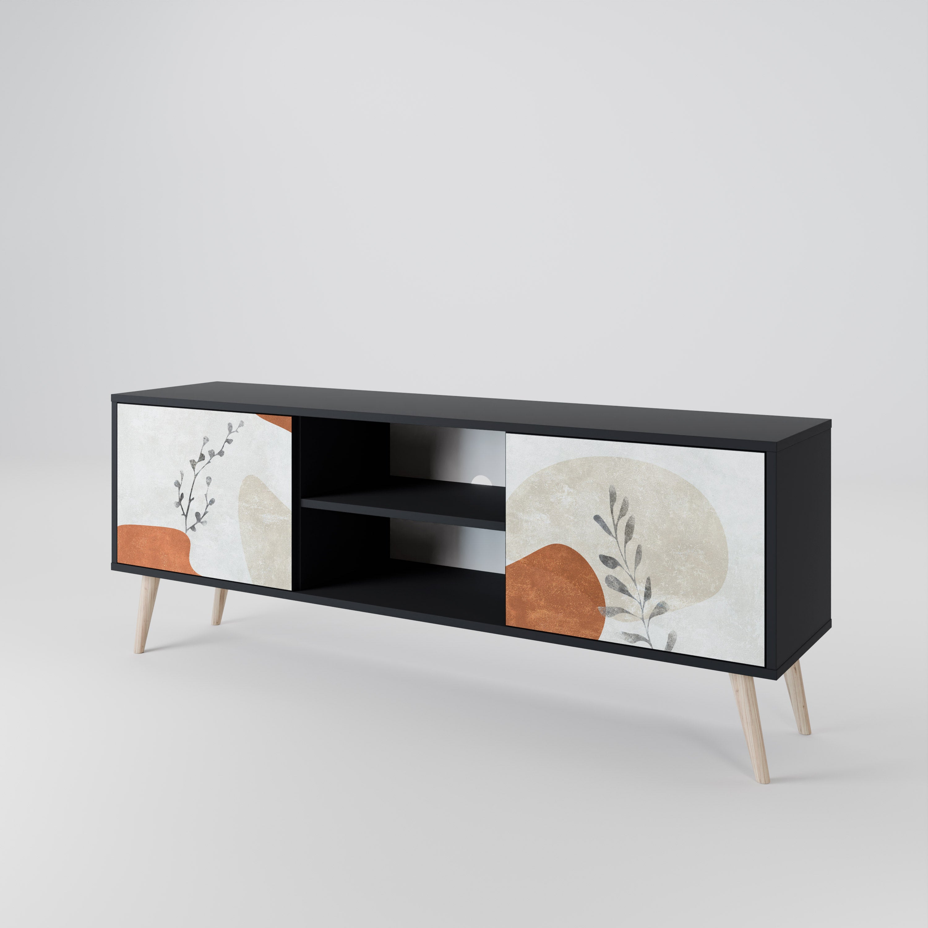 TRANQUIL TWIG Szafka RTV 2-drzwiowa korpus Czarny