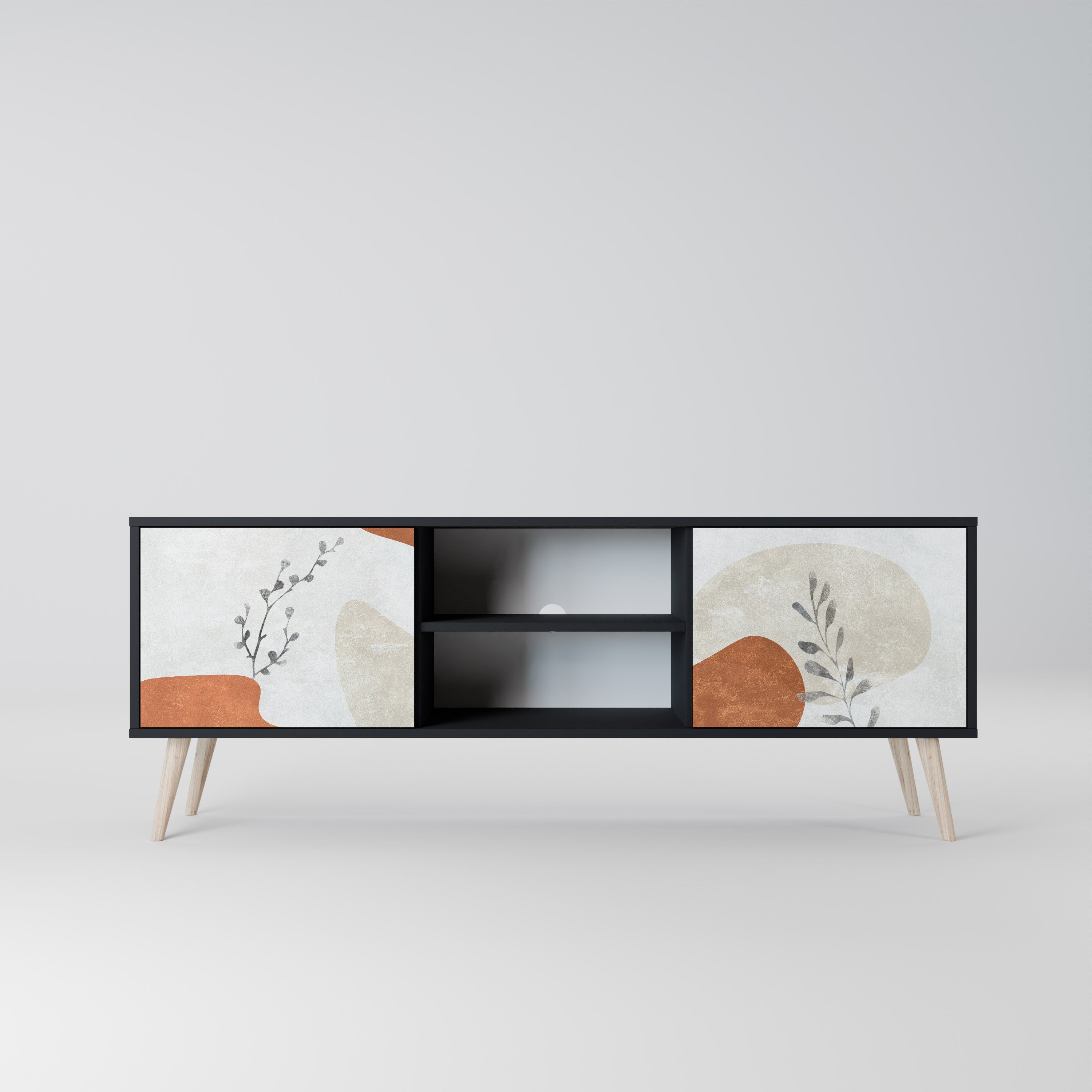 TRANQUIL TWIG Szafka RTV 2-drzwiowa korpus Czarny
