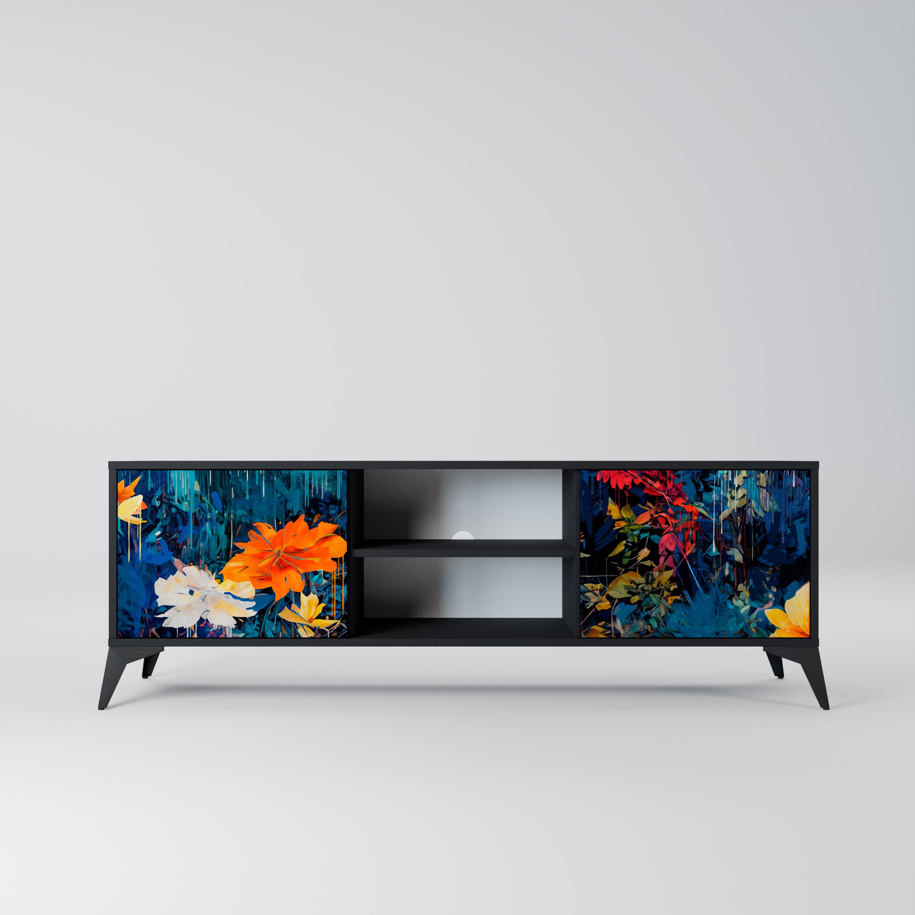 MIDNIGHT BLOSSOM Szafka RTV 2-drzwiowa korpus Czarny