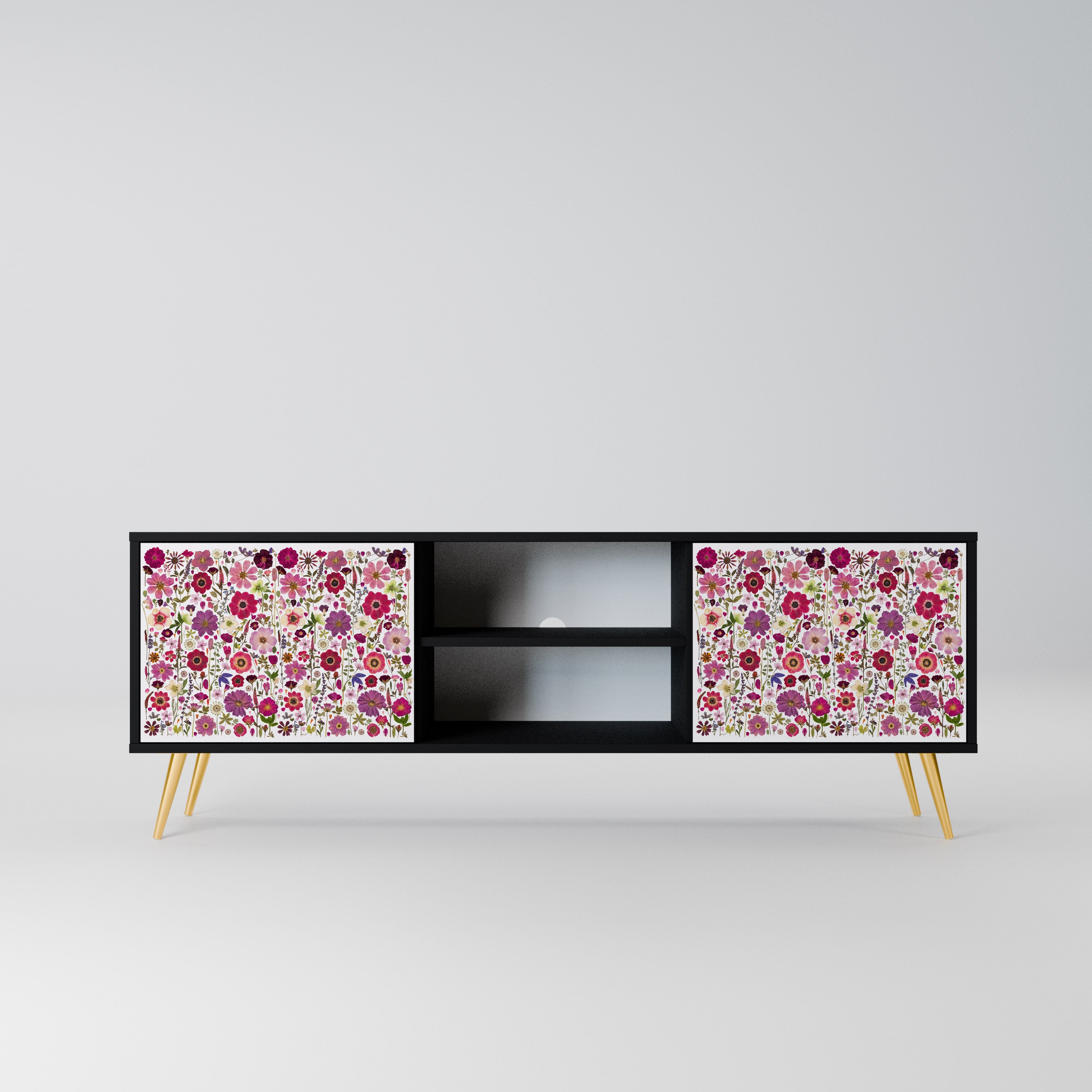 PETAL GARDEN Szafka RTV 2-drzwiowa korpus Czarny