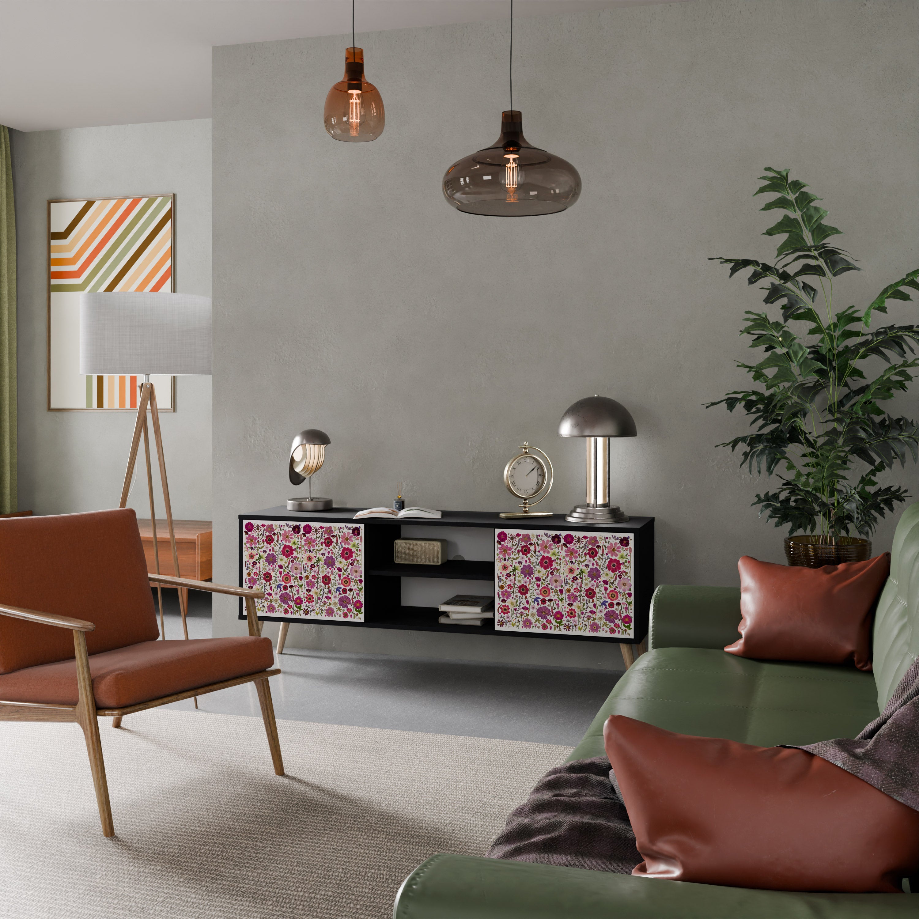 PETAL GARDEN Szafka RTV 2-drzwiowa korpus Czarny