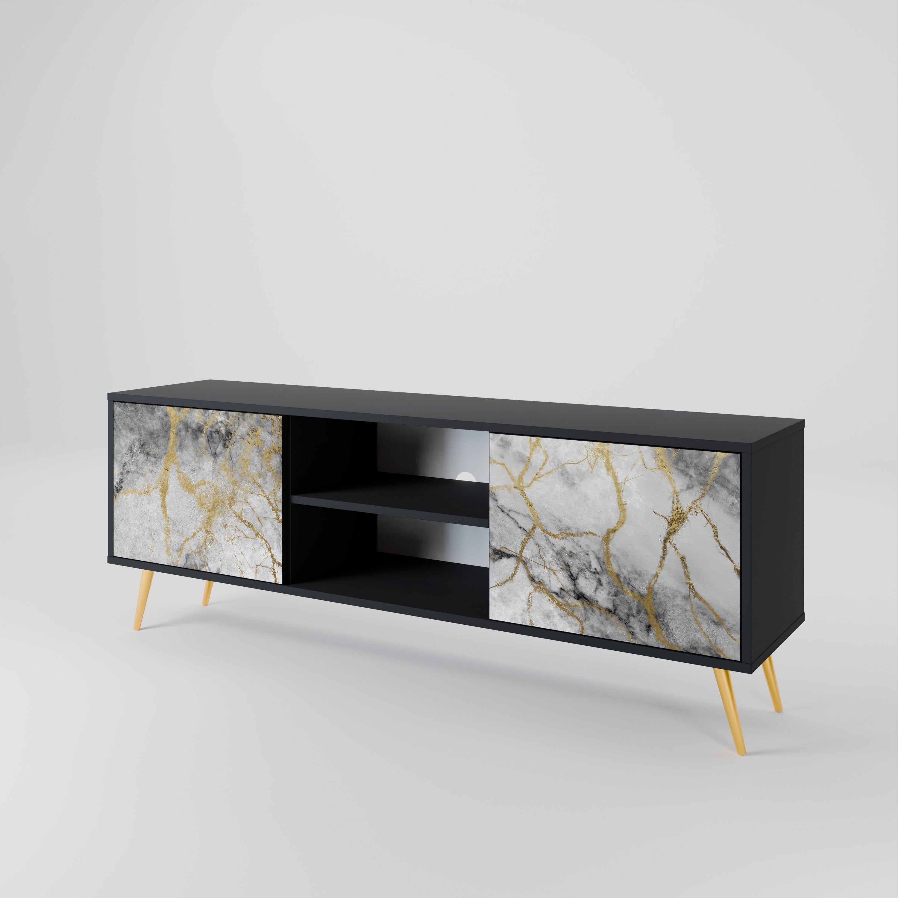 TIMELESS GLIDE Szafka RTV 2-drzwiowa korpus Czarny