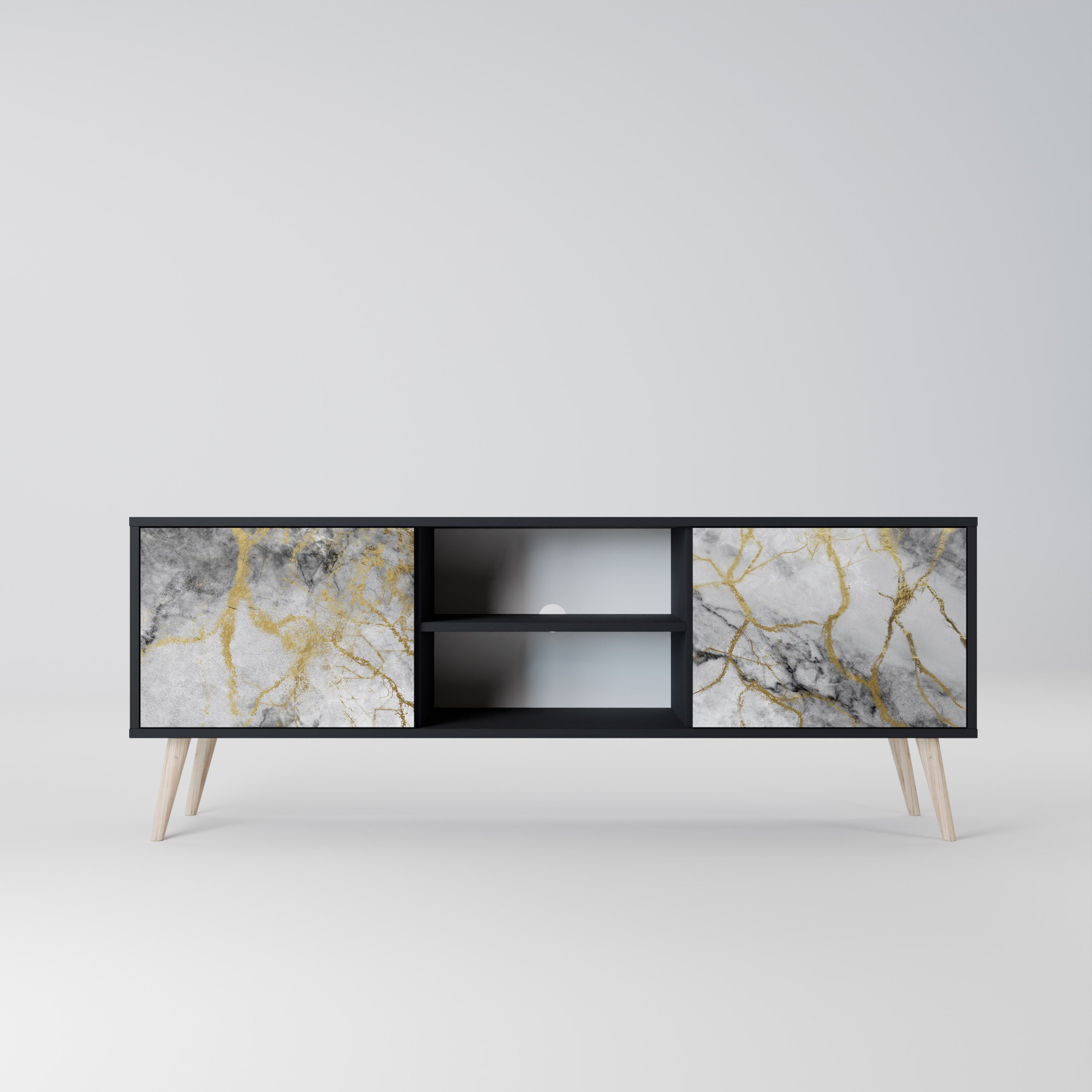 TIMELESS GLIDE Szafka RTV 2-drzwiowa korpus Czarny