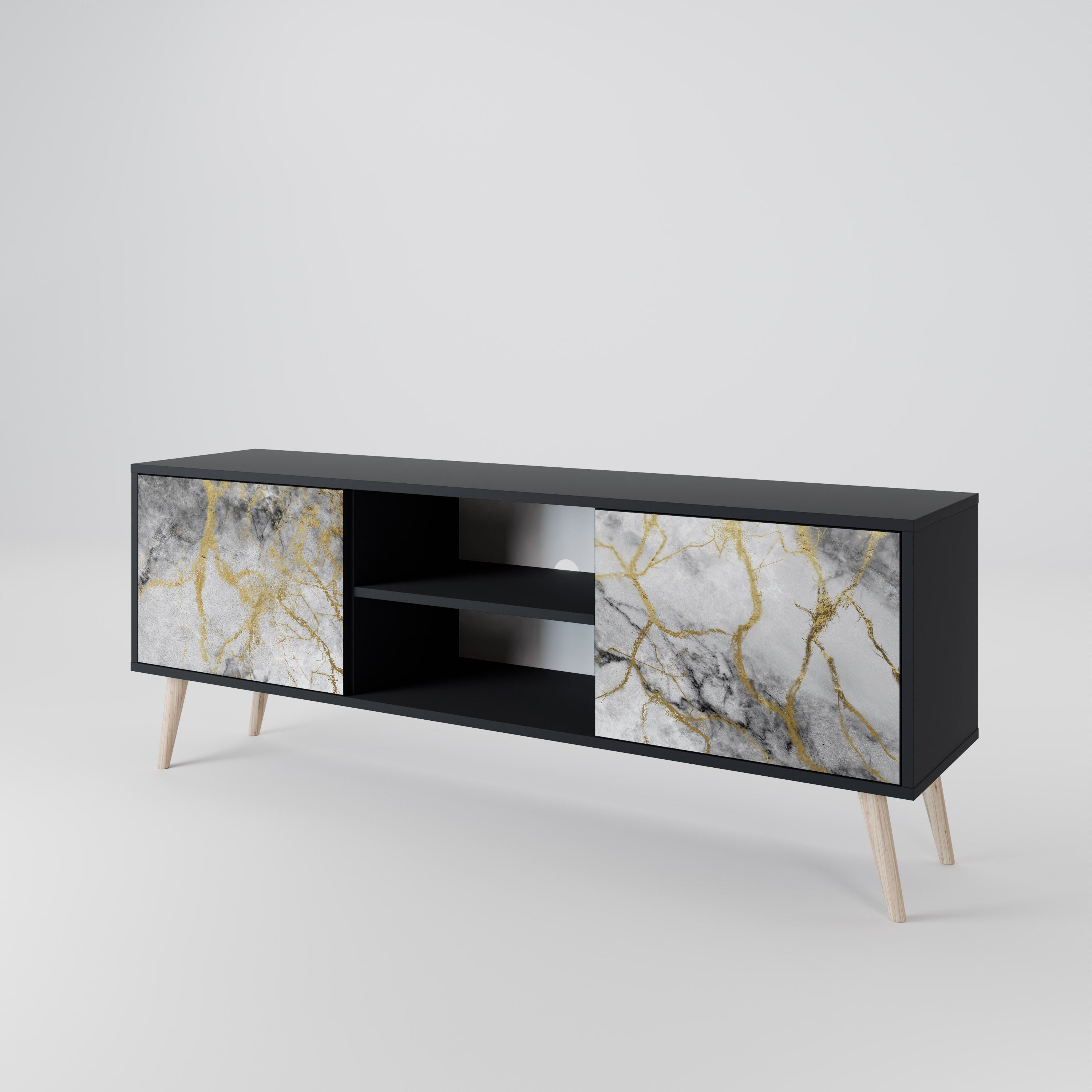 TIMELESS GLIDE Szafka RTV 2-drzwiowa korpus Czarny