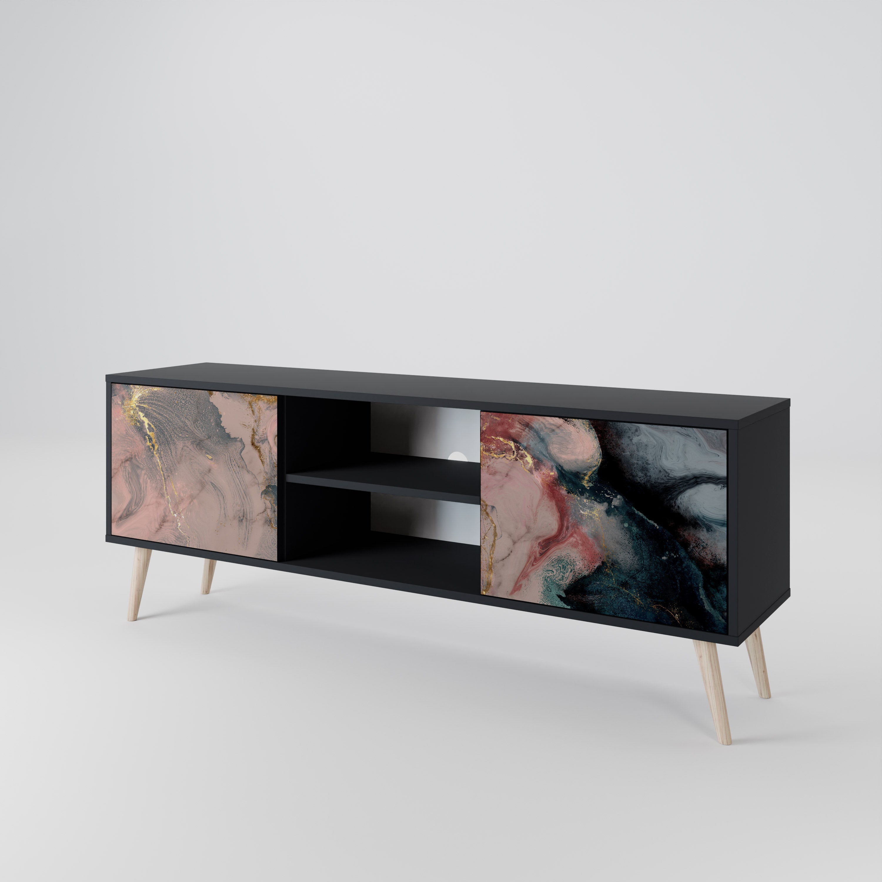 GILDED SWIRLS Szafka RTV 2-drzwiowa korpus Czarny