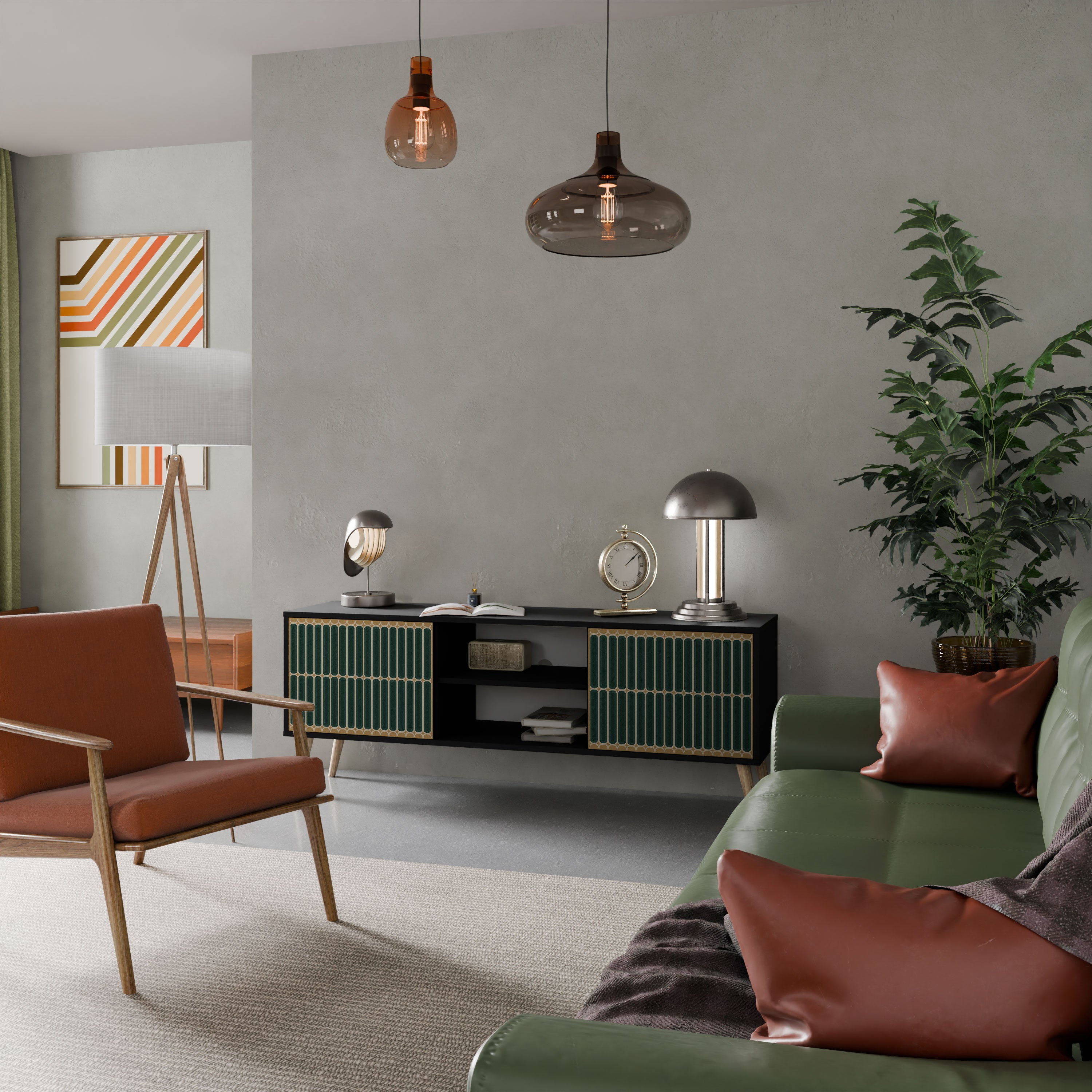 ILUSION GATE Szafka RTV 2-drzwiowa korpus Czarny