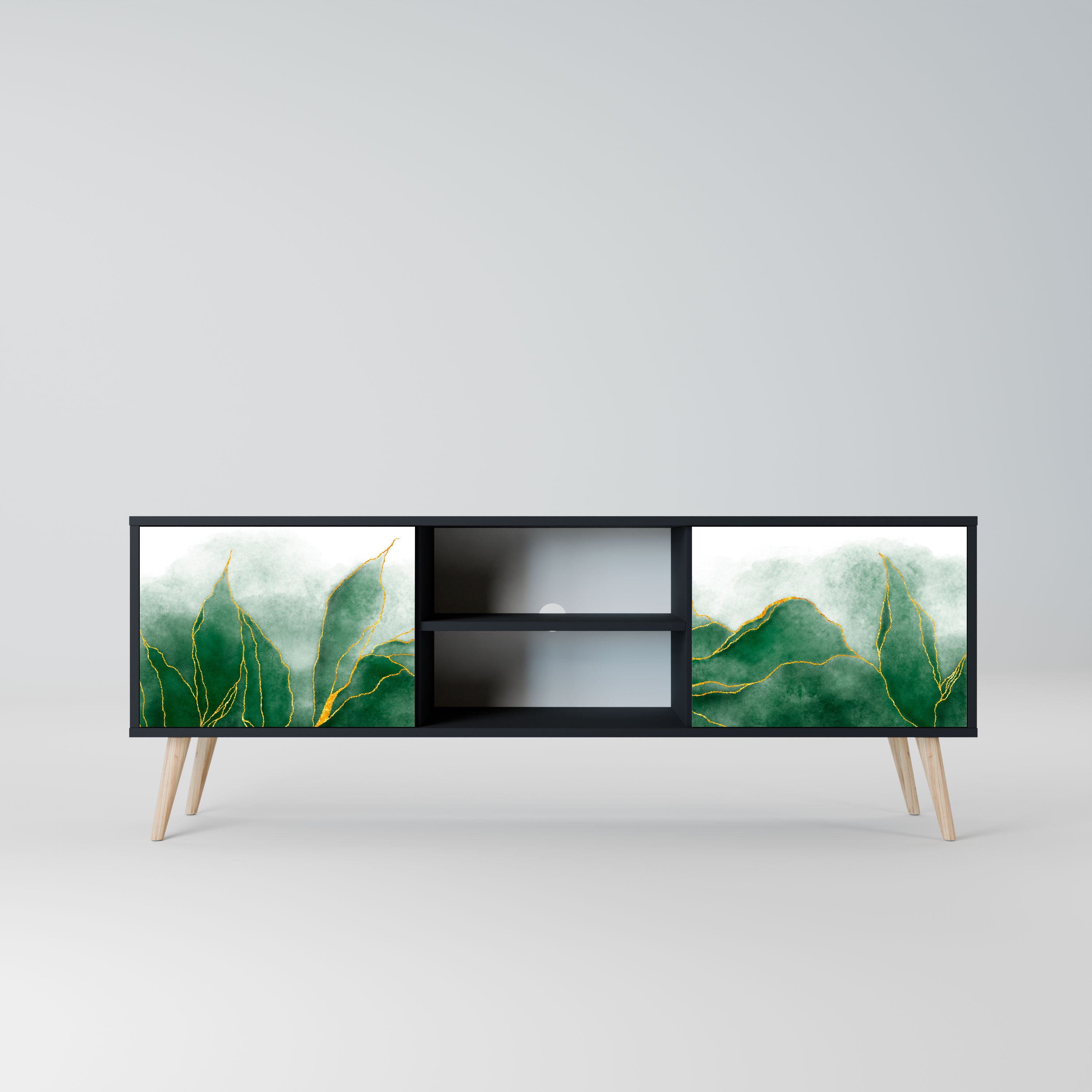 EXPENSIVE NATURE Szafka RTV 2-drzwiowa korpus Czarny