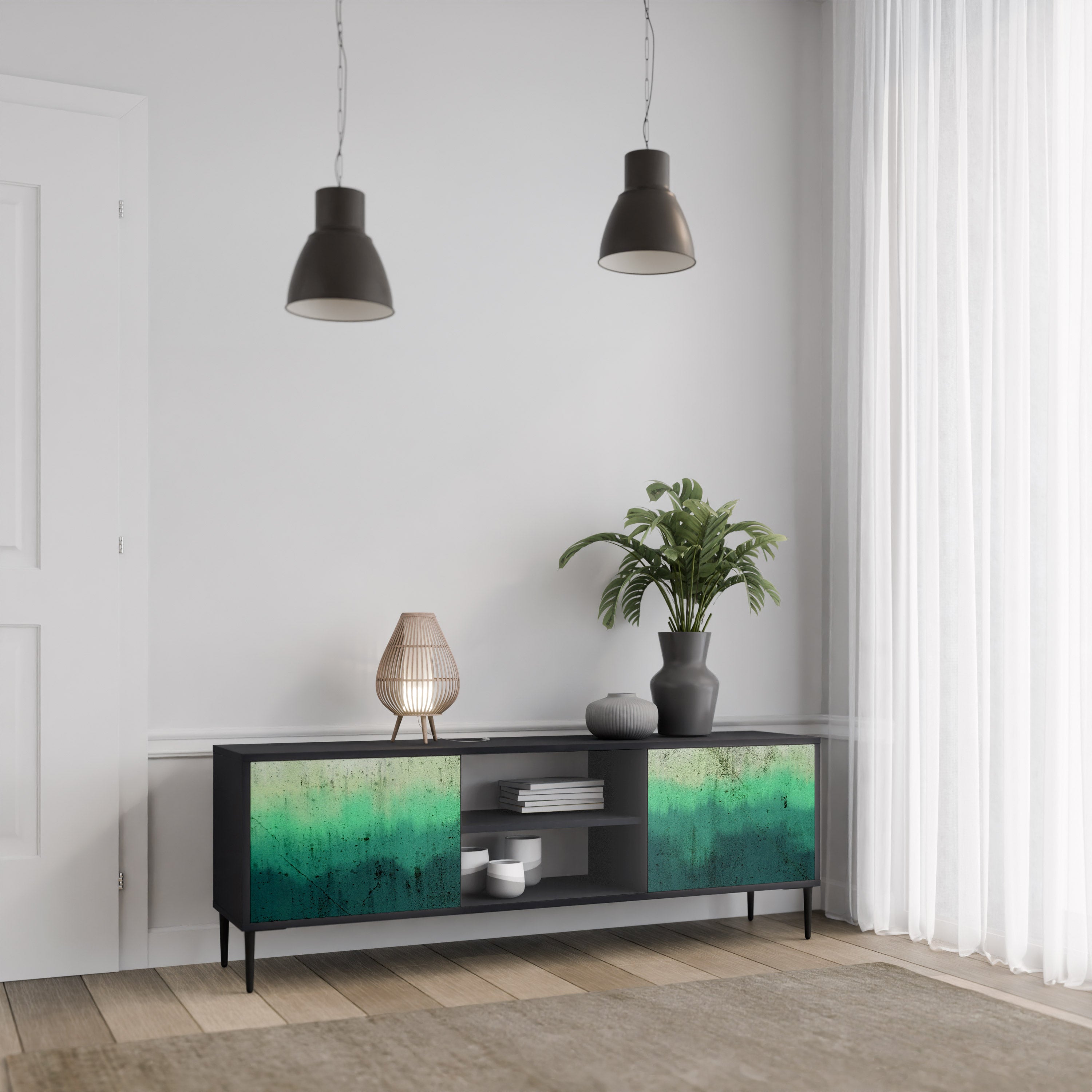 NORTHERN LIGHTS Szafka RTV 2-drzwiowa korpus Czarny