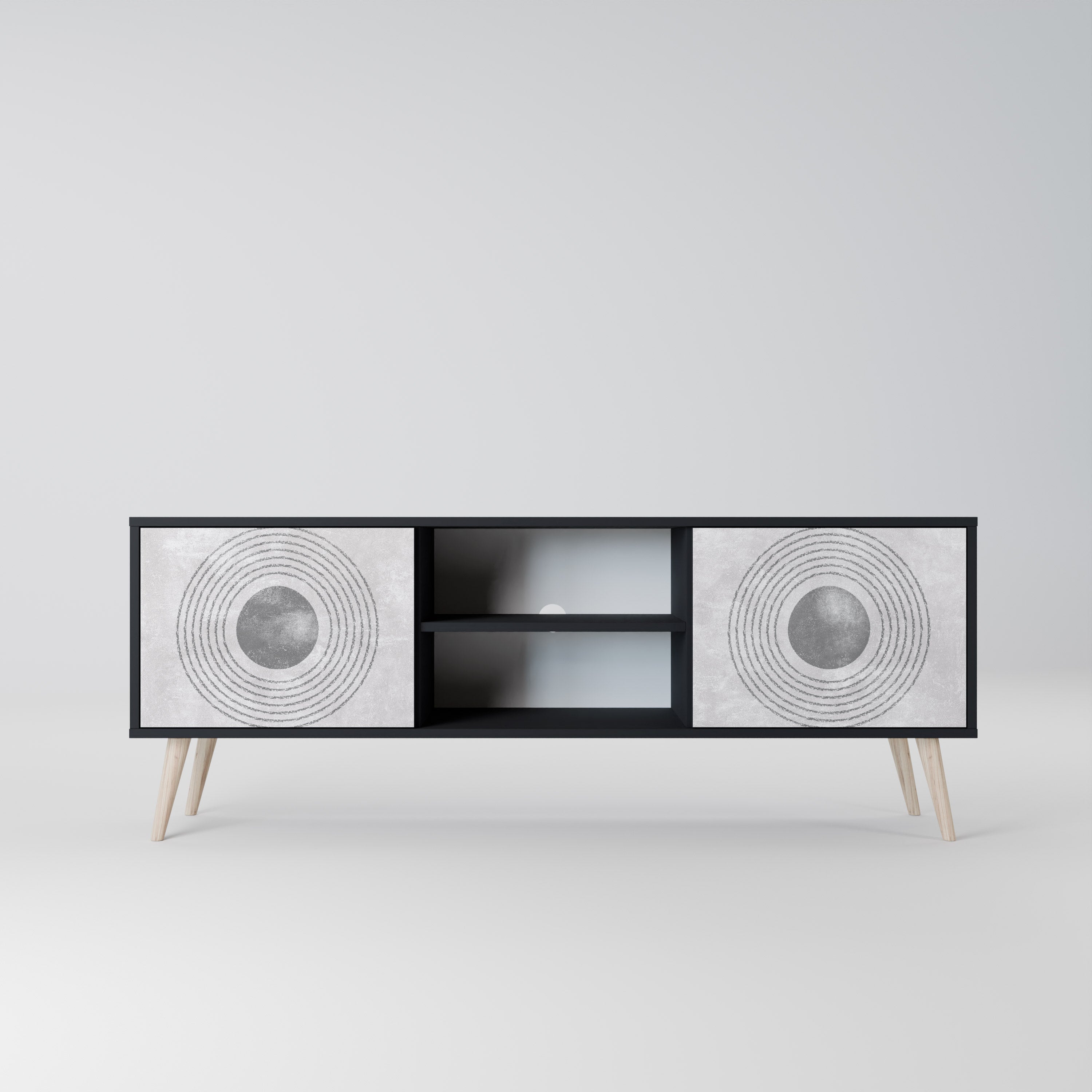 SOLID CIRCLES Szafka RTV 2-drzwiowa korpus Czarny