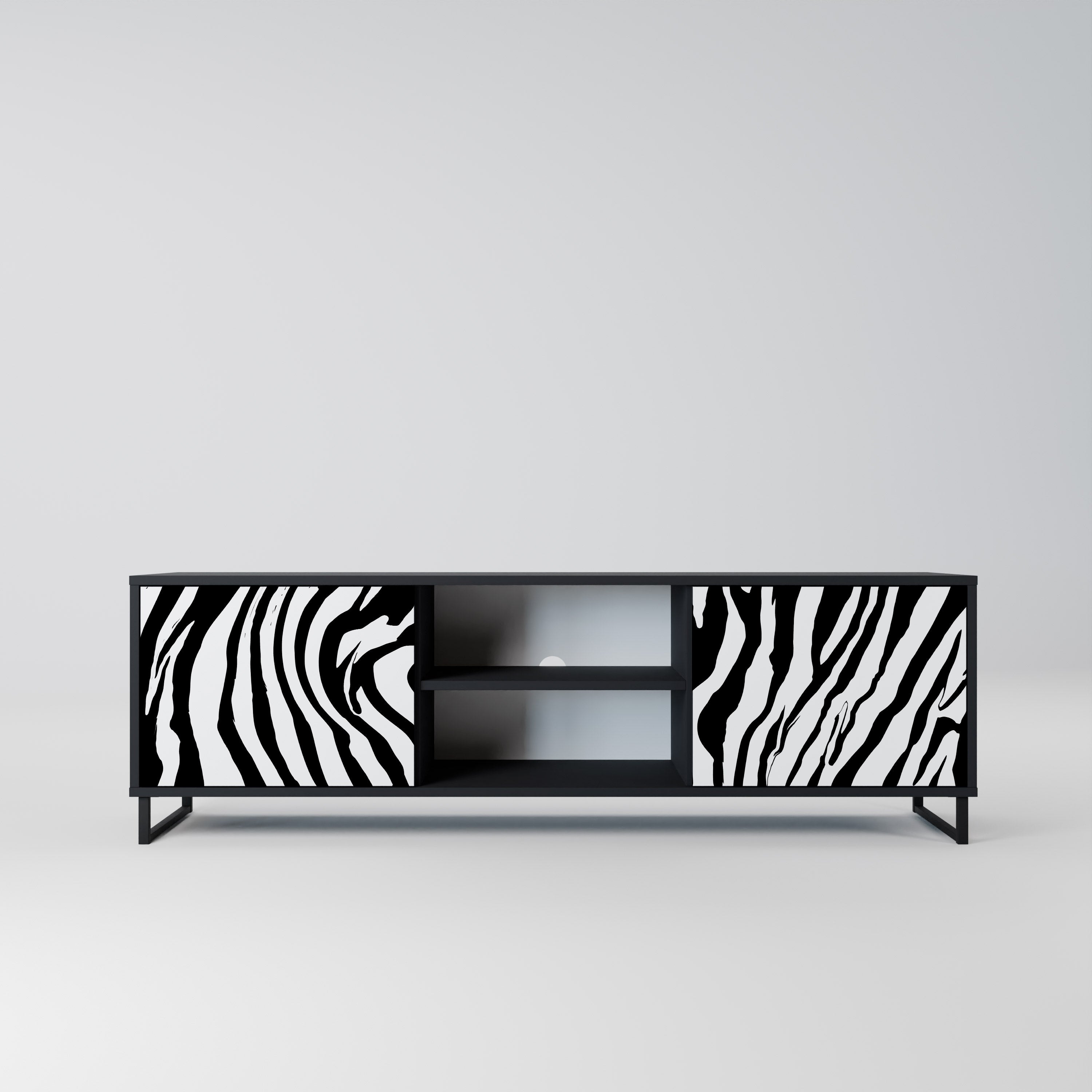 SPLENDID ZEBRA Szafka RTV 2-drzwiowa korpus Czarny