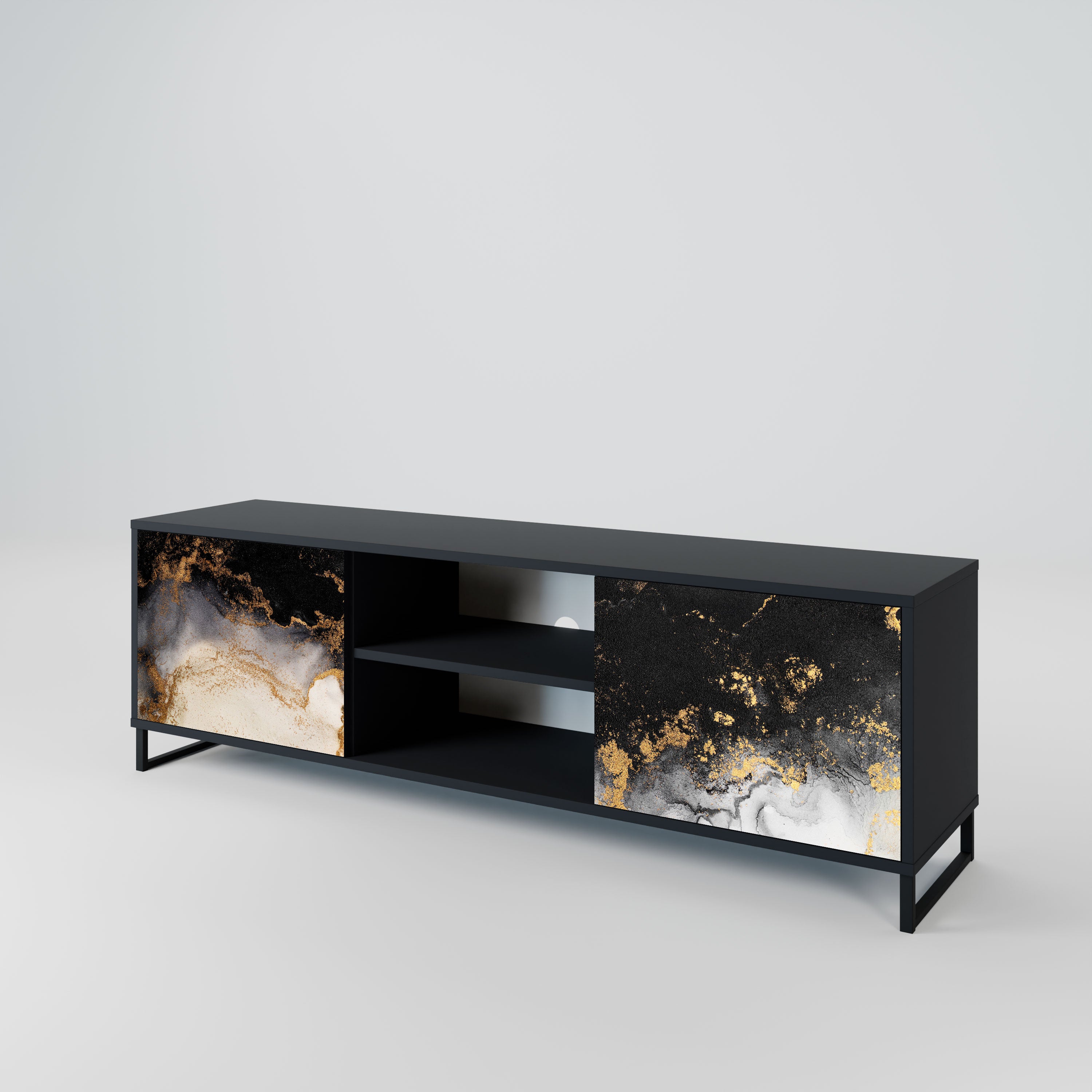MARBLE OF TOMMORROW Szafka RTV 2-drzwiowa korpus Czarny