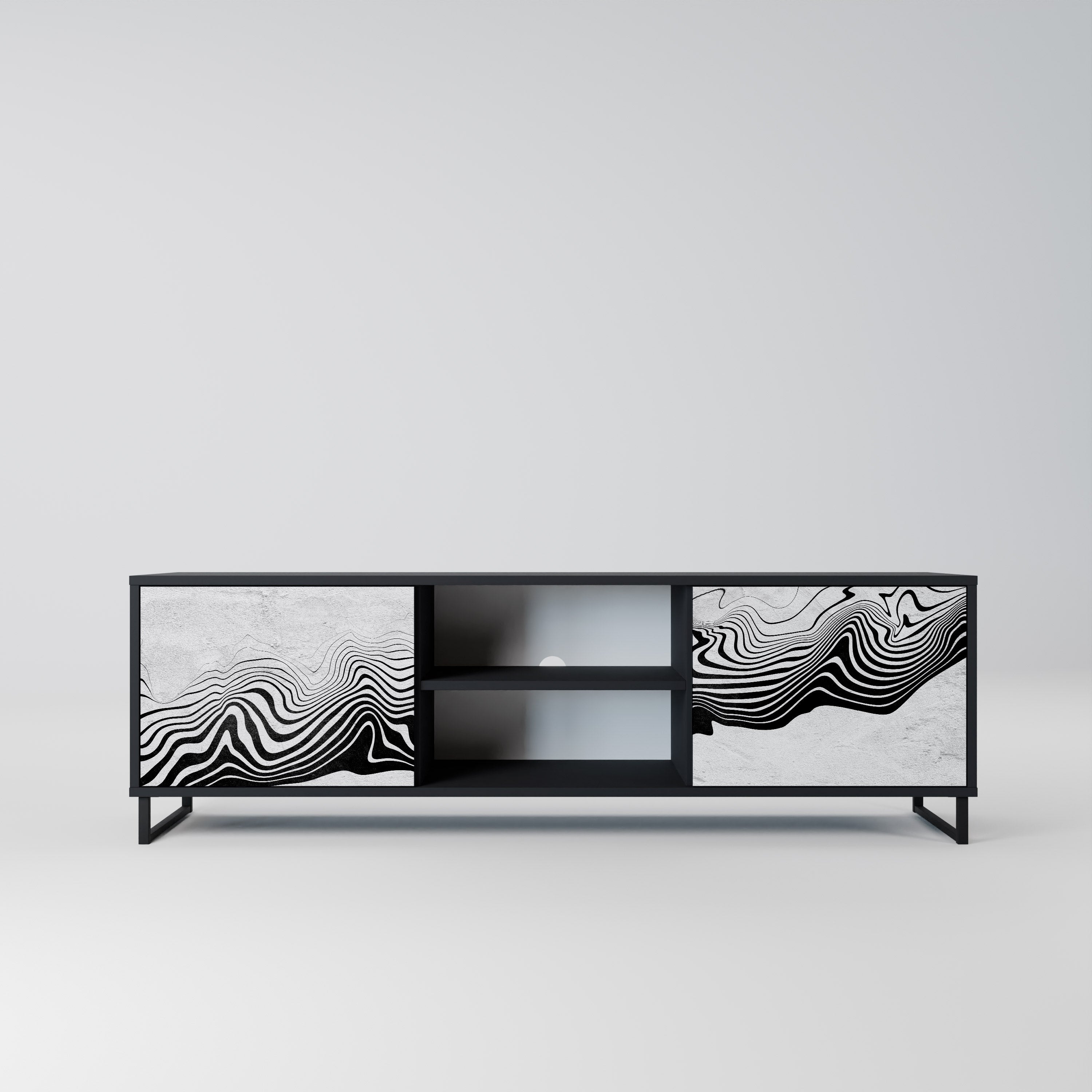 MONOCHROME MIRAGE Szafka RTV 2-drzwiowa korpus Czarny
