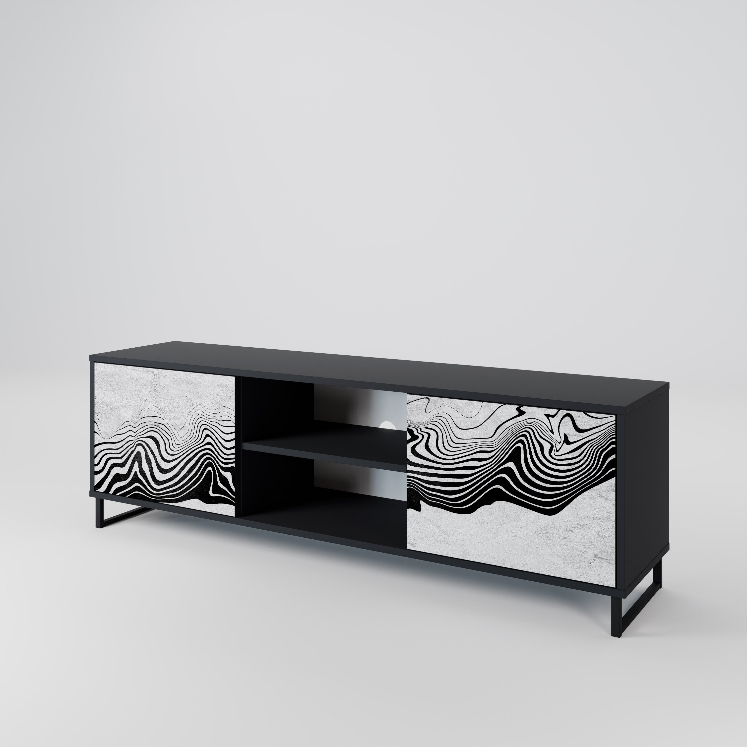 MONOCHROME MIRAGE Szafka RTV 2-drzwiowa korpus Czarny