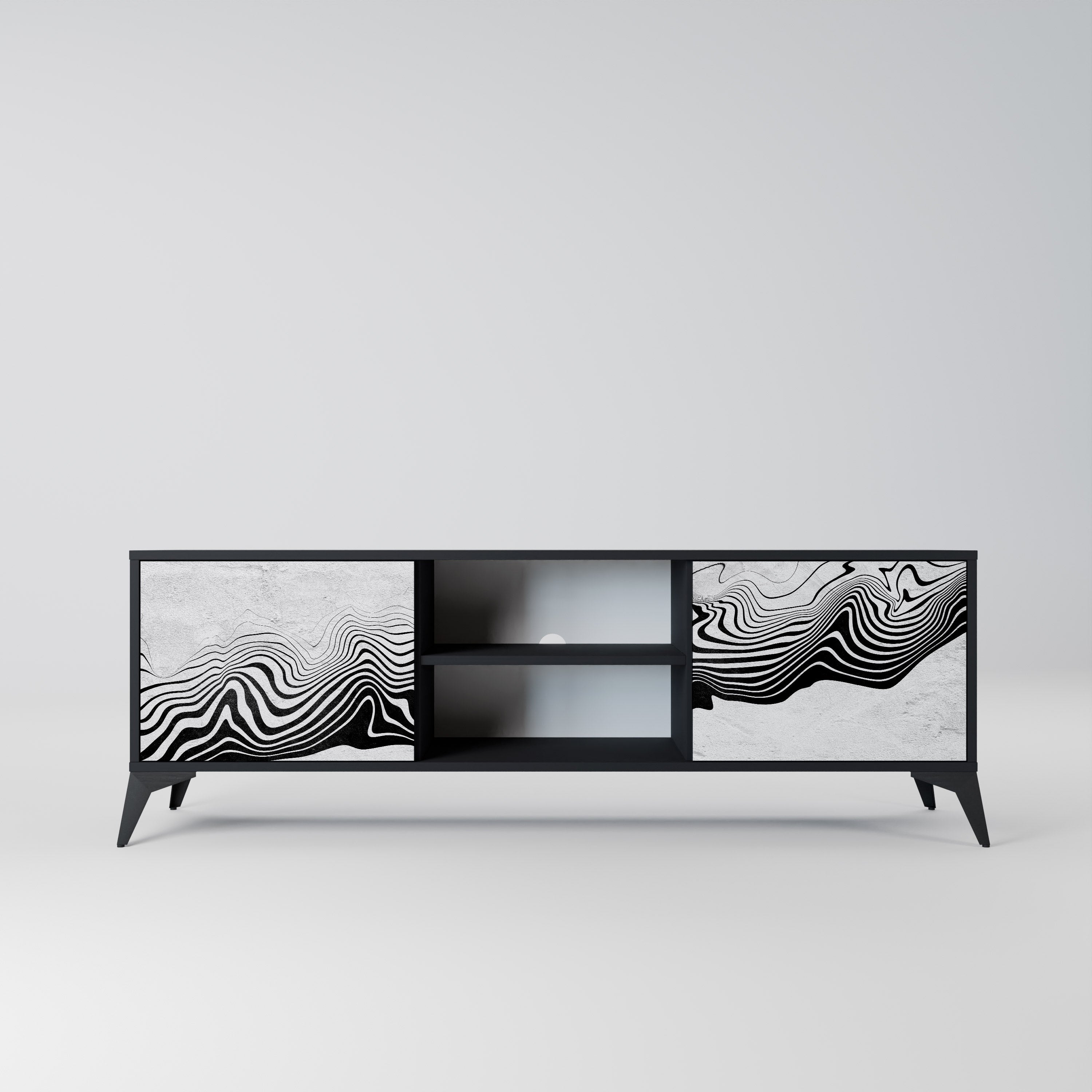 MONOCHROME MIRAGE Szafka RTV 2-drzwiowa korpus Czarny