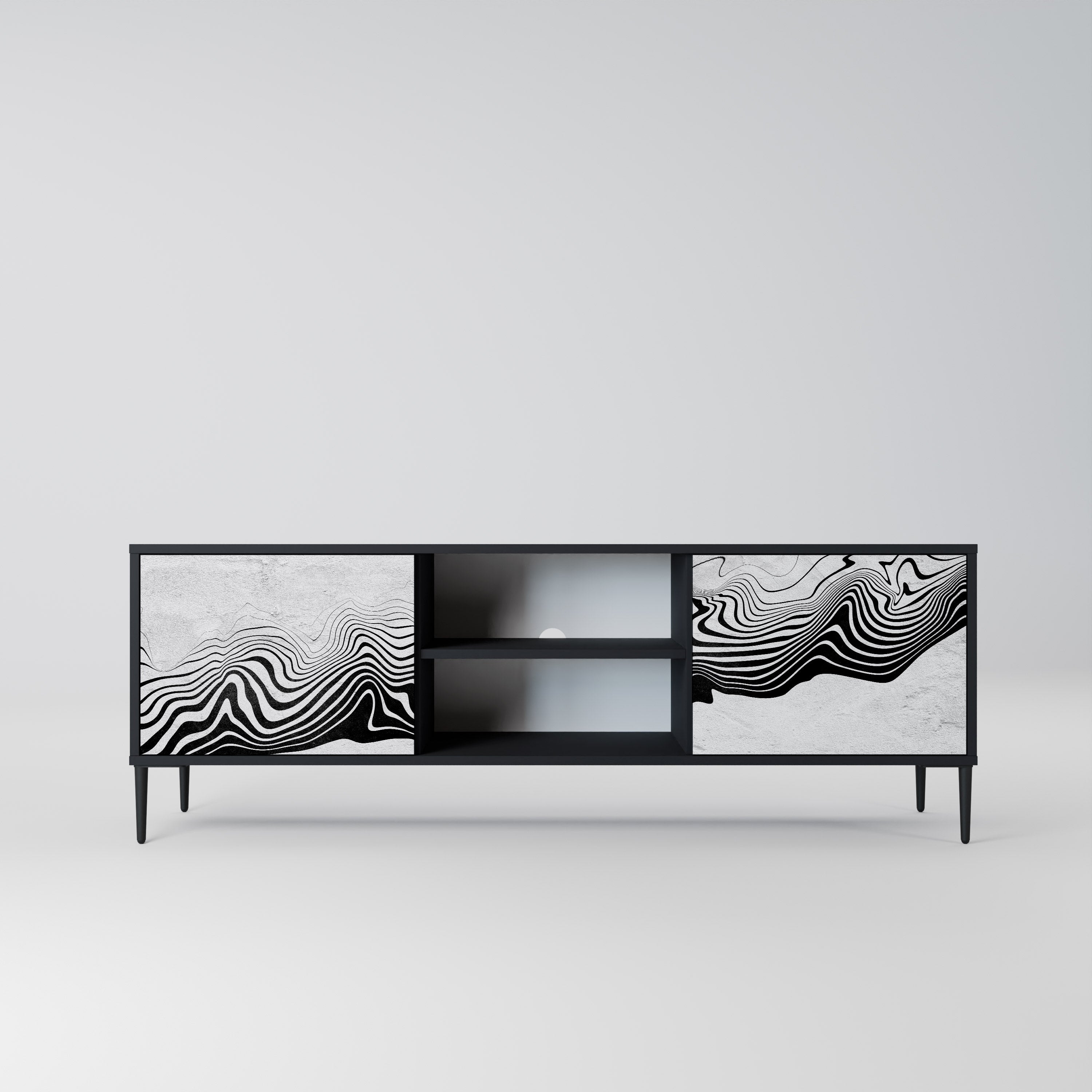 MONOCHROME MIRAGE Szafka RTV 2-drzwiowa korpus Czarny