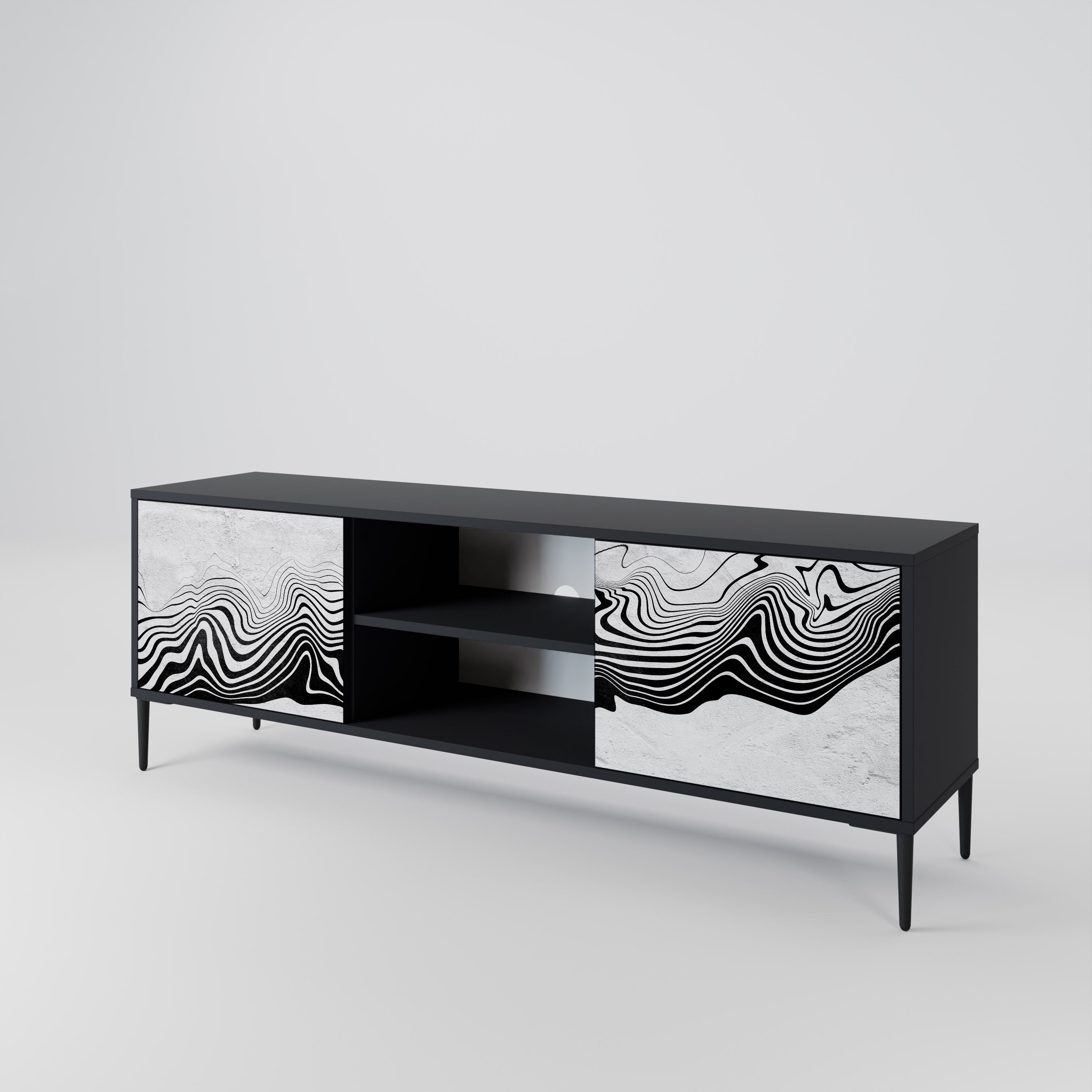 MONOCHROME MIRAGE Szafka RTV 2-drzwiowa korpus Czarny