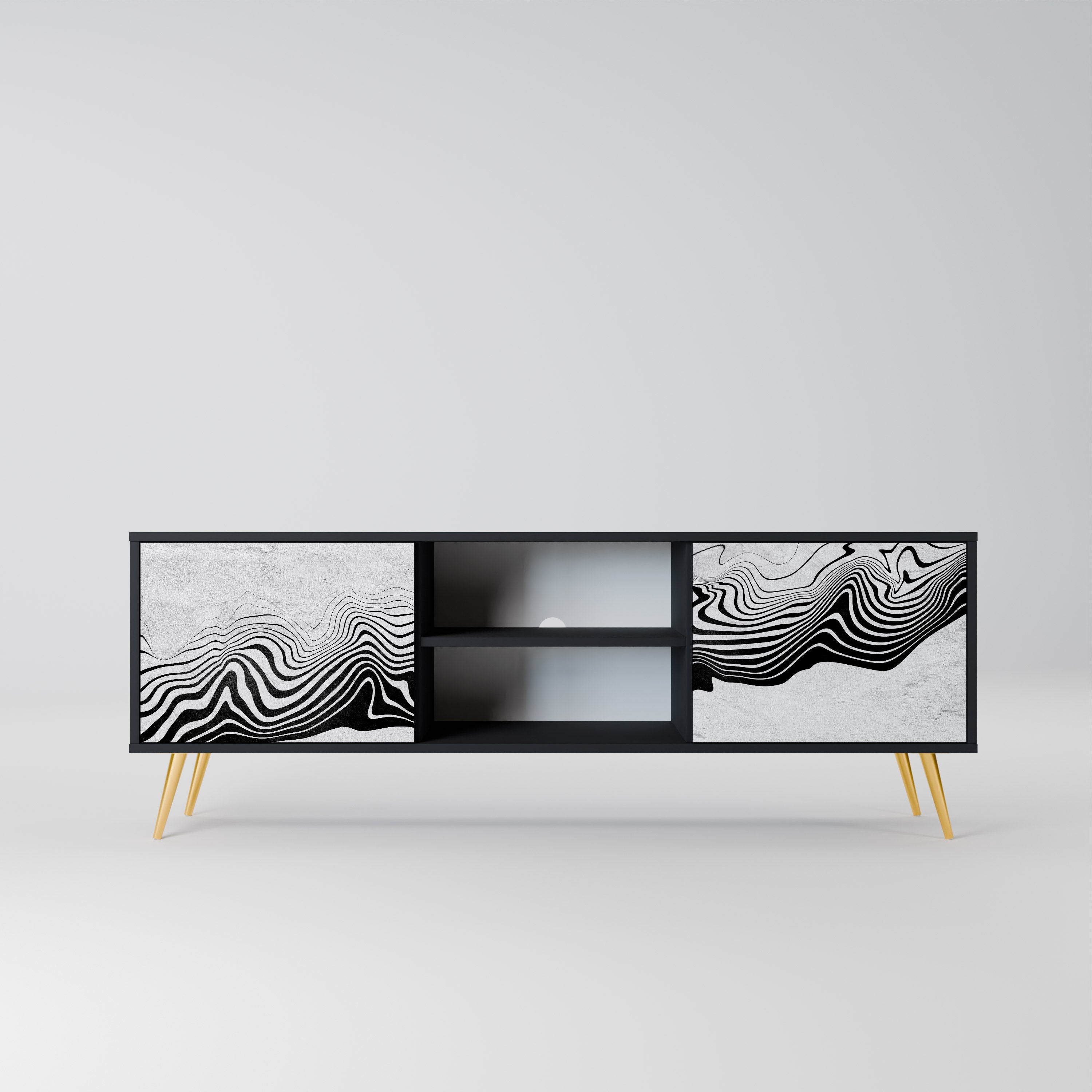 MONOCHROME MIRAGE Szafka RTV 2-drzwiowa korpus Czarny