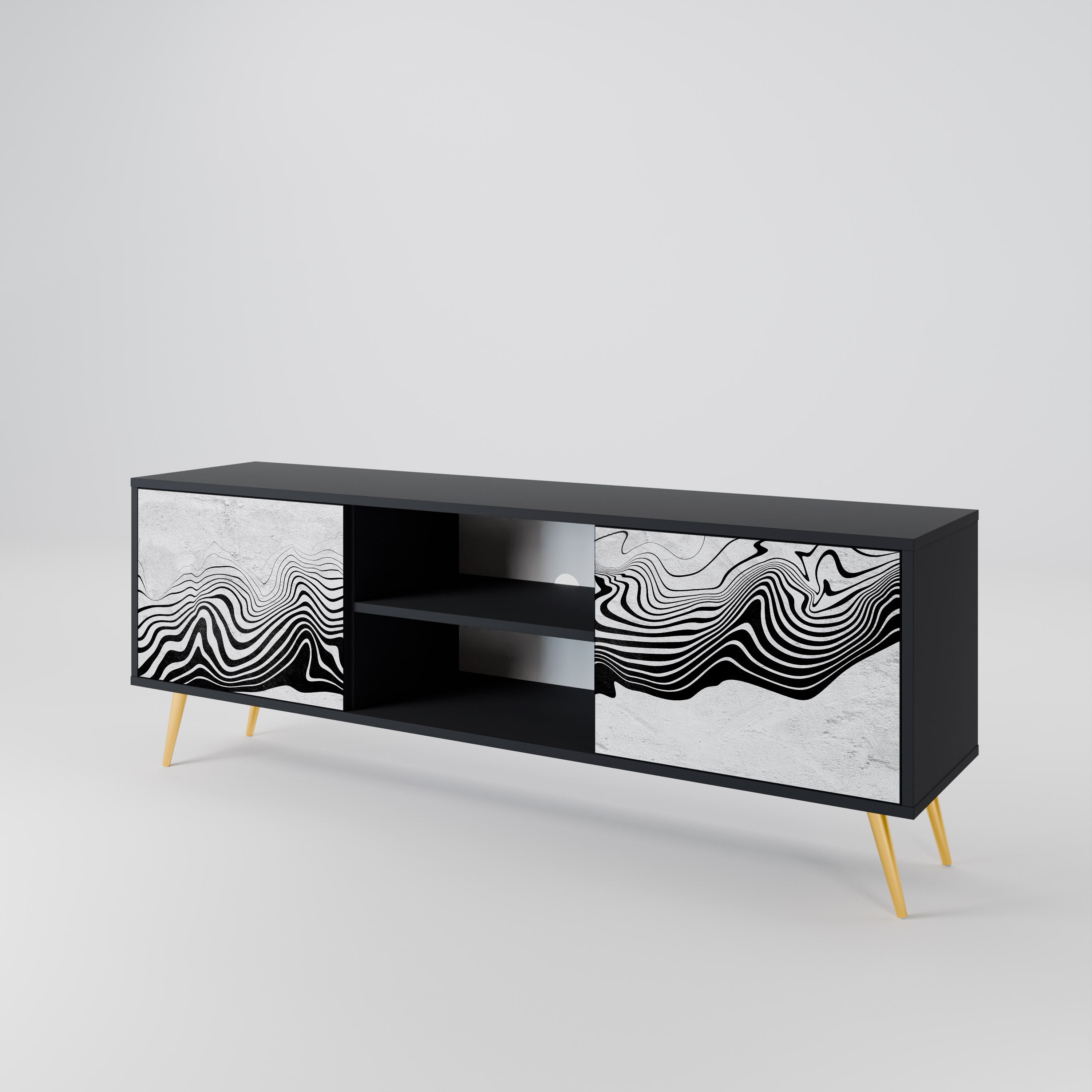 MONOCHROME MIRAGE Szafka RTV 2-drzwiowa korpus Czarny