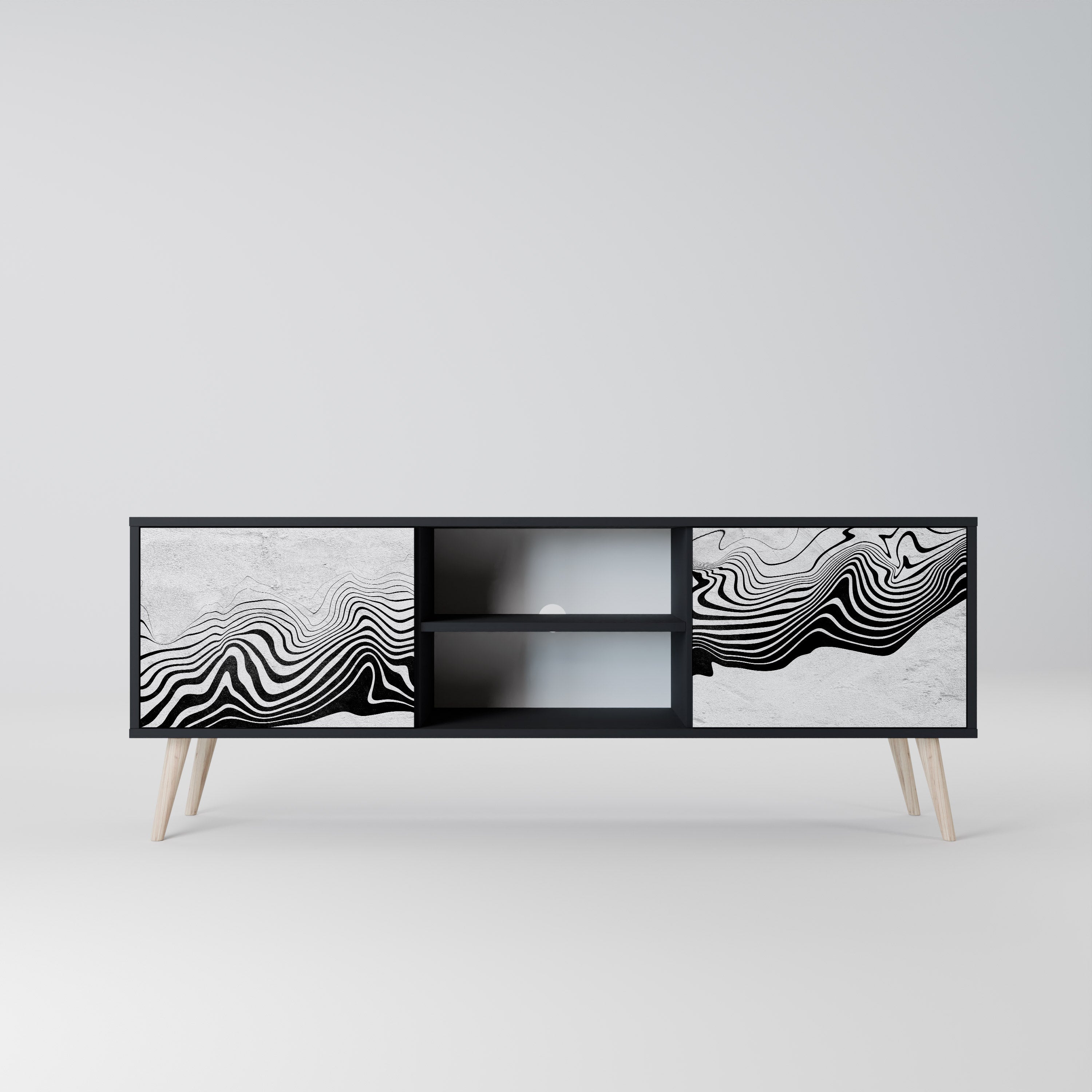MONOCHROME MIRAGE Szafka RTV 2-drzwiowa korpus Czarny