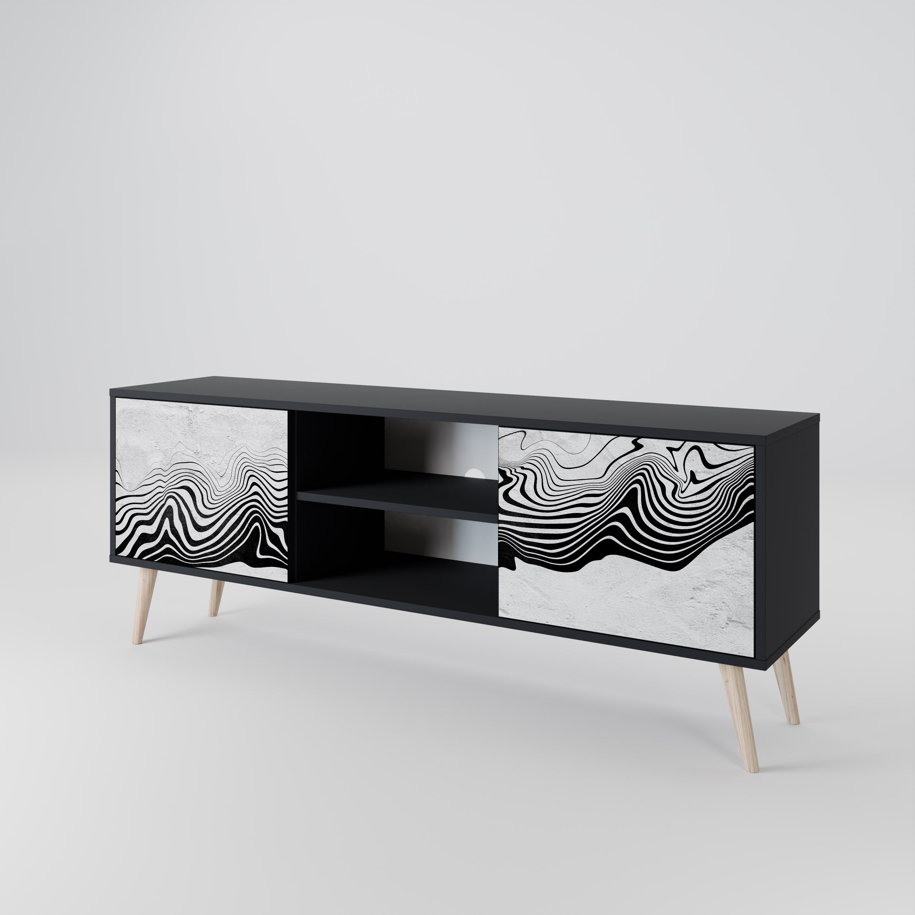 MONOCHROME MIRAGE Szafka RTV 2-drzwiowa korpus Czarny