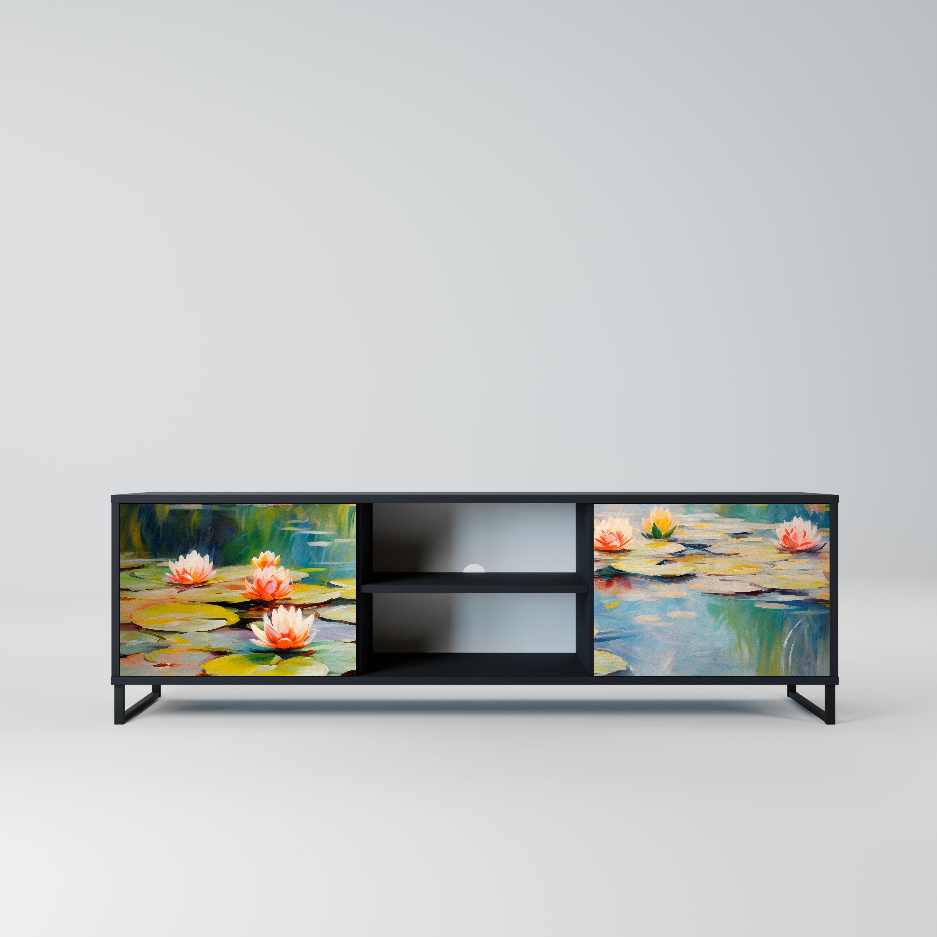 BLOOMING WATERS Szafka RTV 2-drzwiowa korpus Czarny