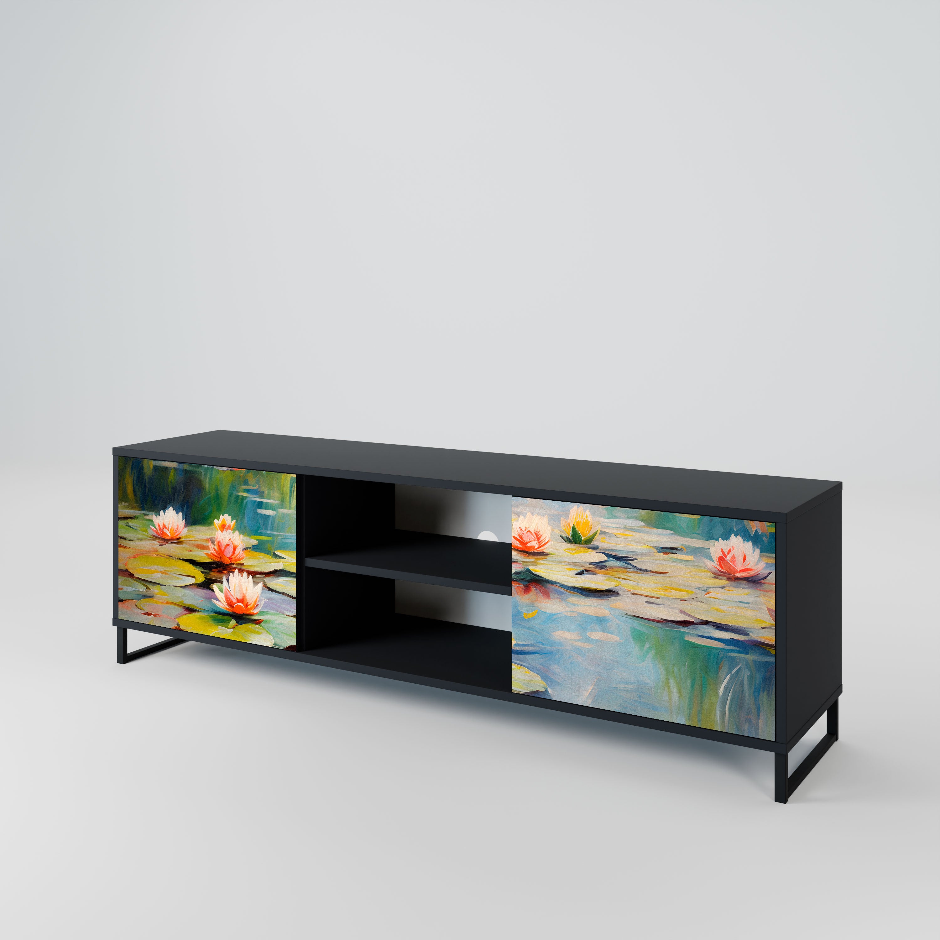 BLOOMING WATERS Szafka RTV 2-drzwiowa korpus Czarny