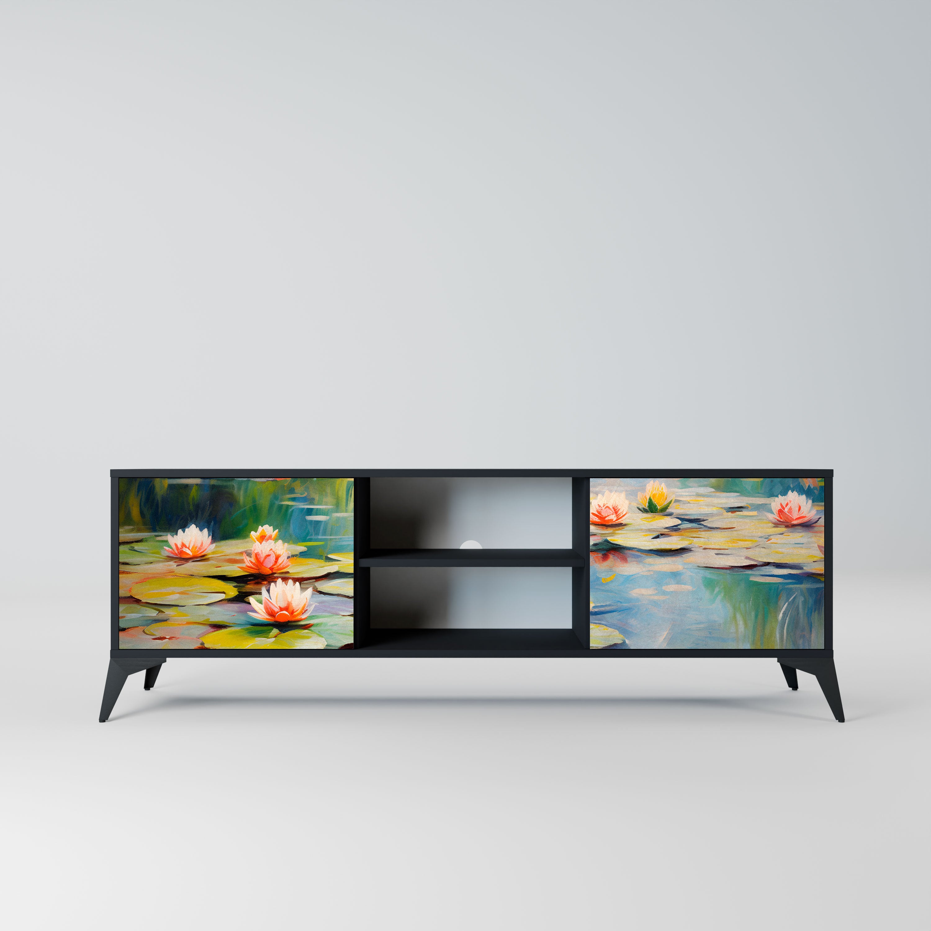 BLOOMING WATERS Szafka RTV 2-drzwiowa korpus Czarny