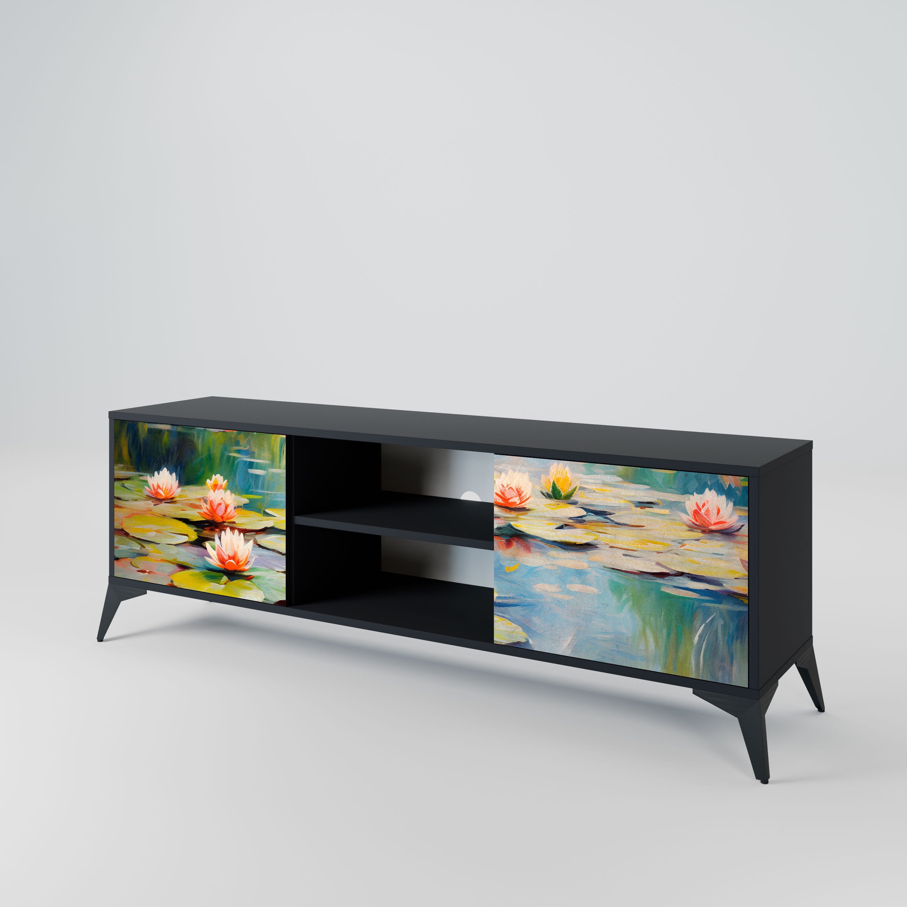 BLOOMING WATERS Szafka RTV 2-drzwiowa korpus Czarny