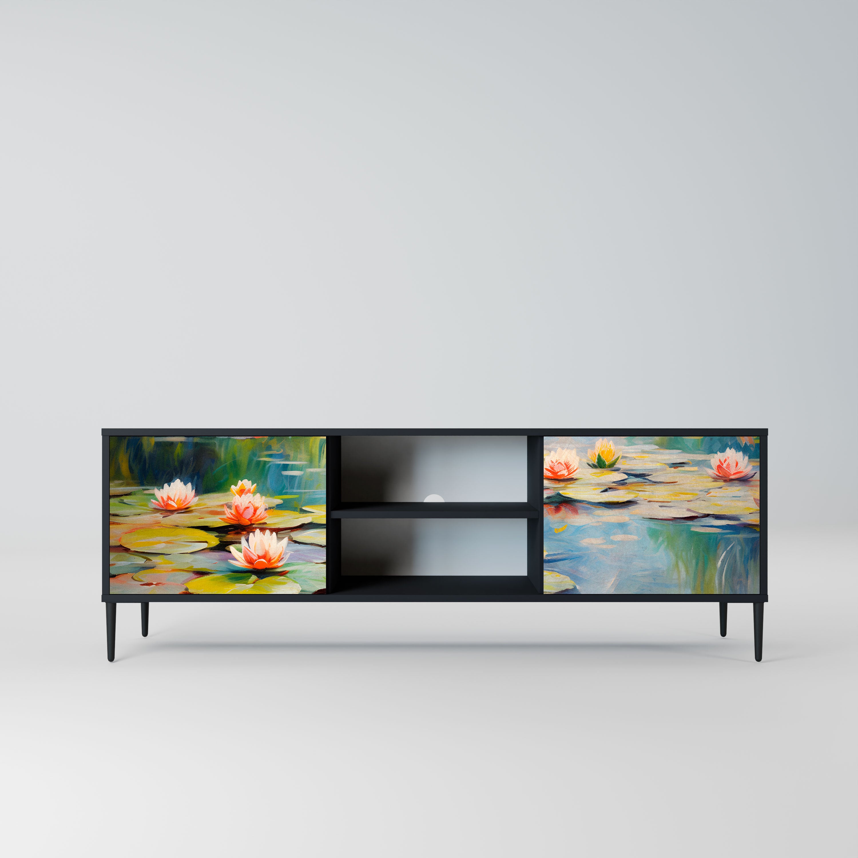 BLOOMING WATERS Szafka RTV 2-drzwiowa korpus Czarny
