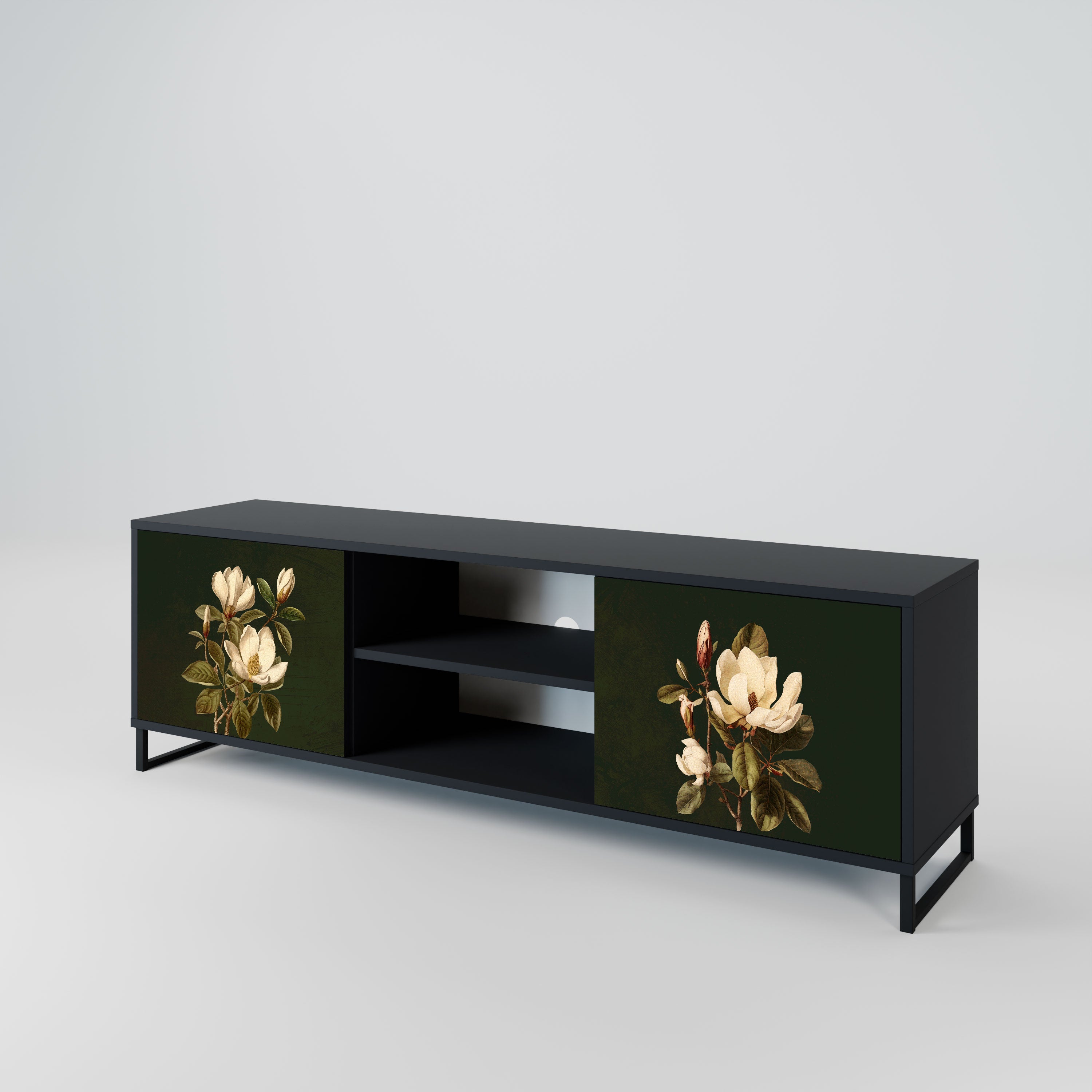 FLORAL NOIR Szafka RTV 2-drzwiowa korpus Czarny