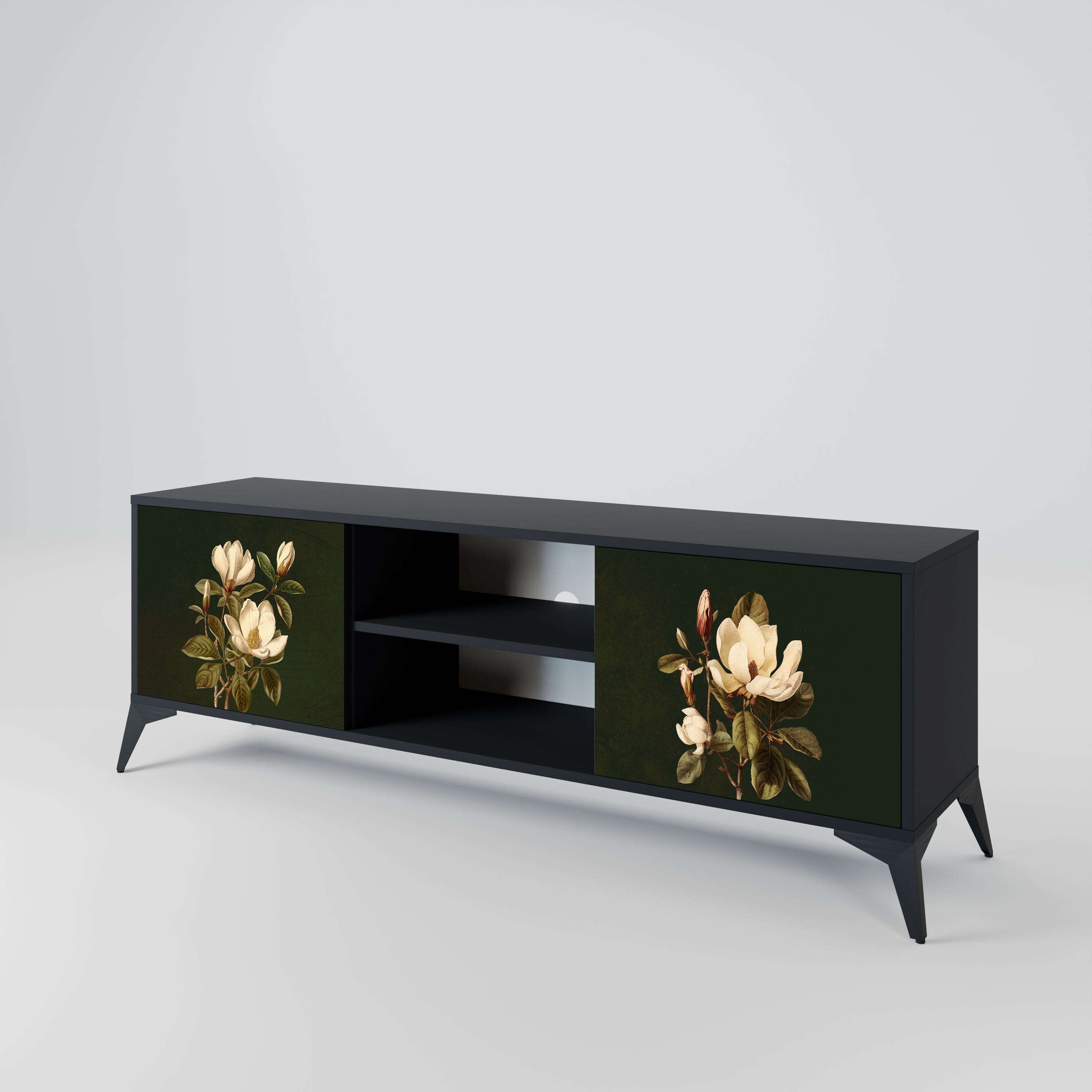 FLORAL NOIR Szafka RTV 2-drzwiowa korpus Czarny