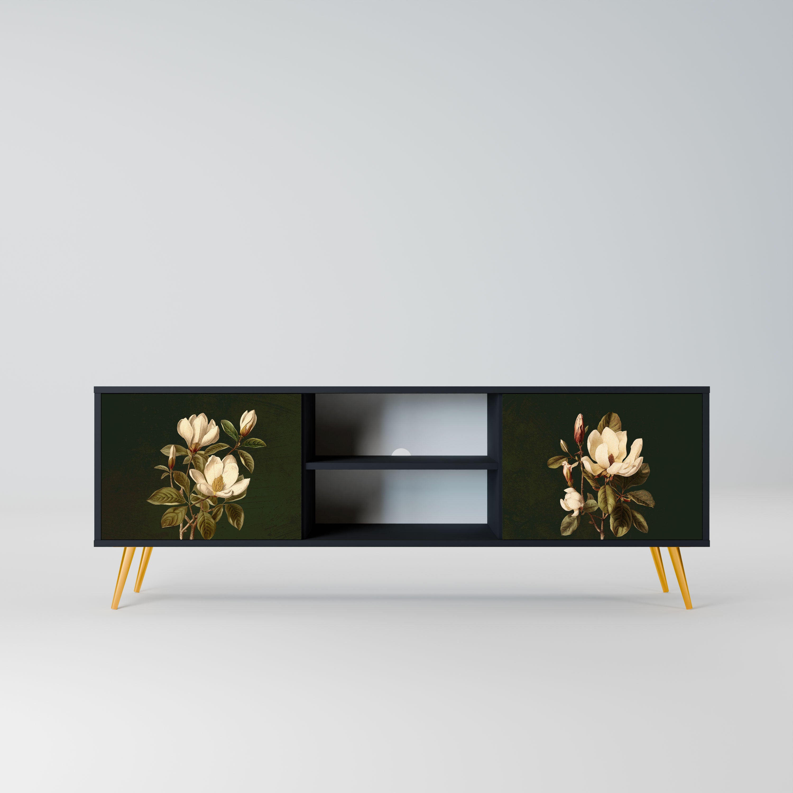 FLORAL NOIR Szafka RTV 2-drzwiowa korpus Czarny