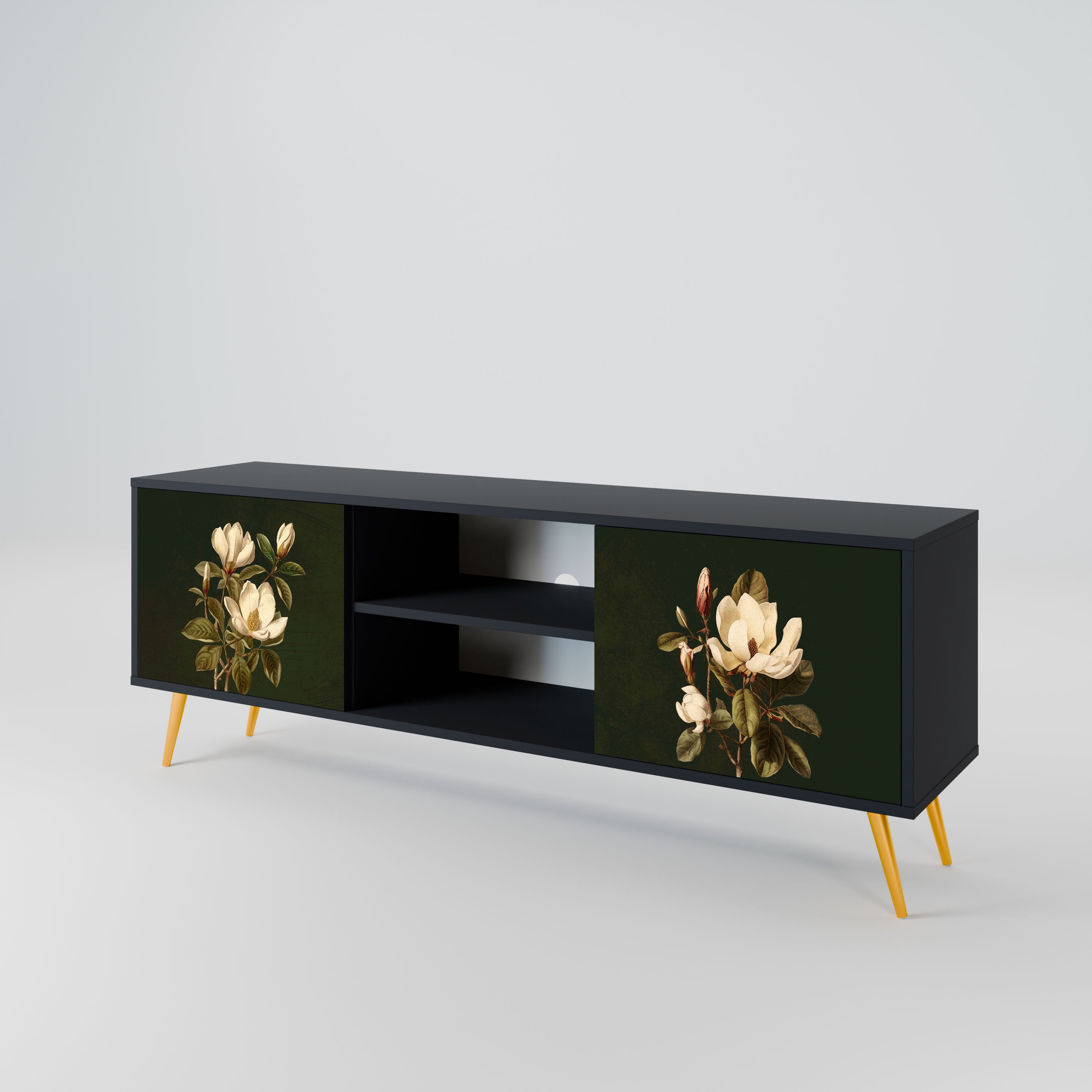 FLORAL NOIR Szafka RTV 2-drzwiowa korpus Czarny