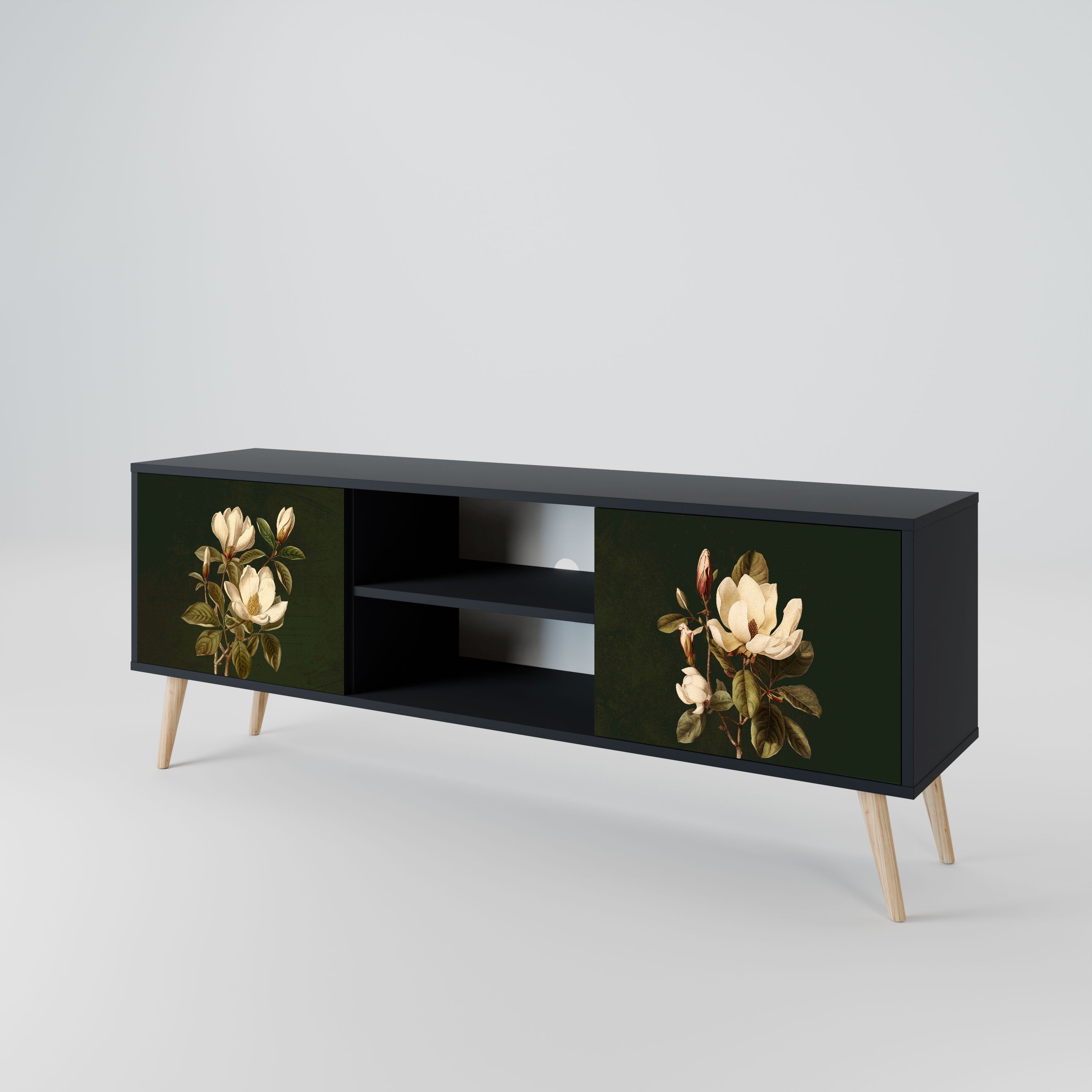 FLORAL NOIR Szafka RTV 2-drzwiowa korpus Czarny