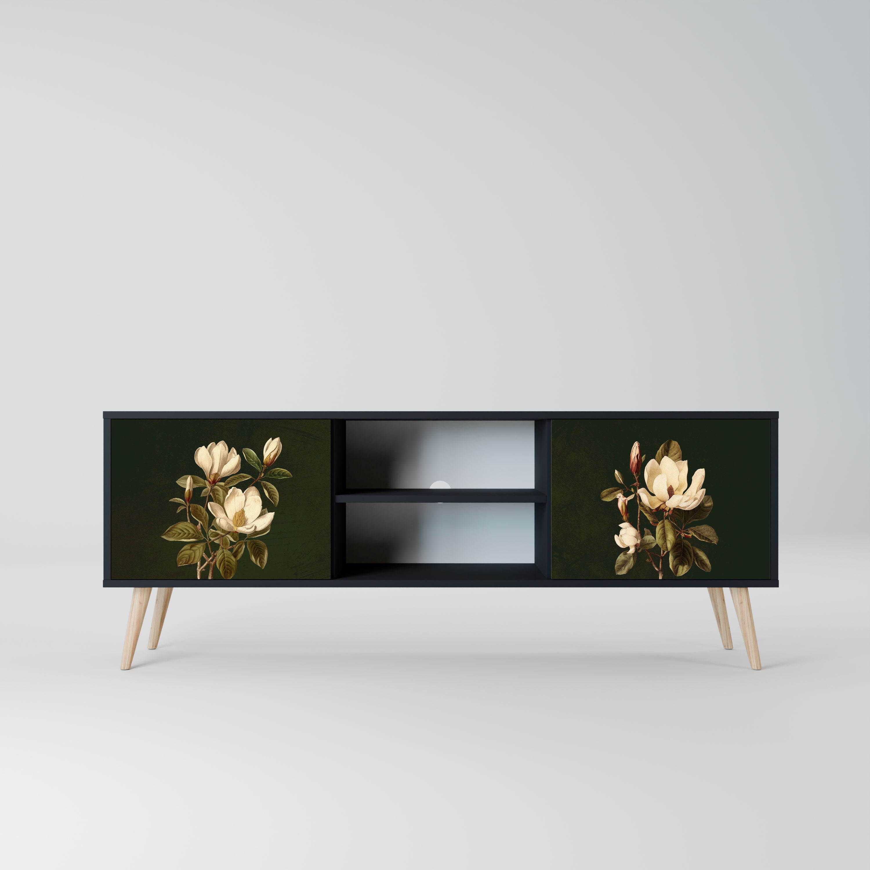 FLORAL NOIR Szafka RTV 2-drzwiowa korpus Czarny