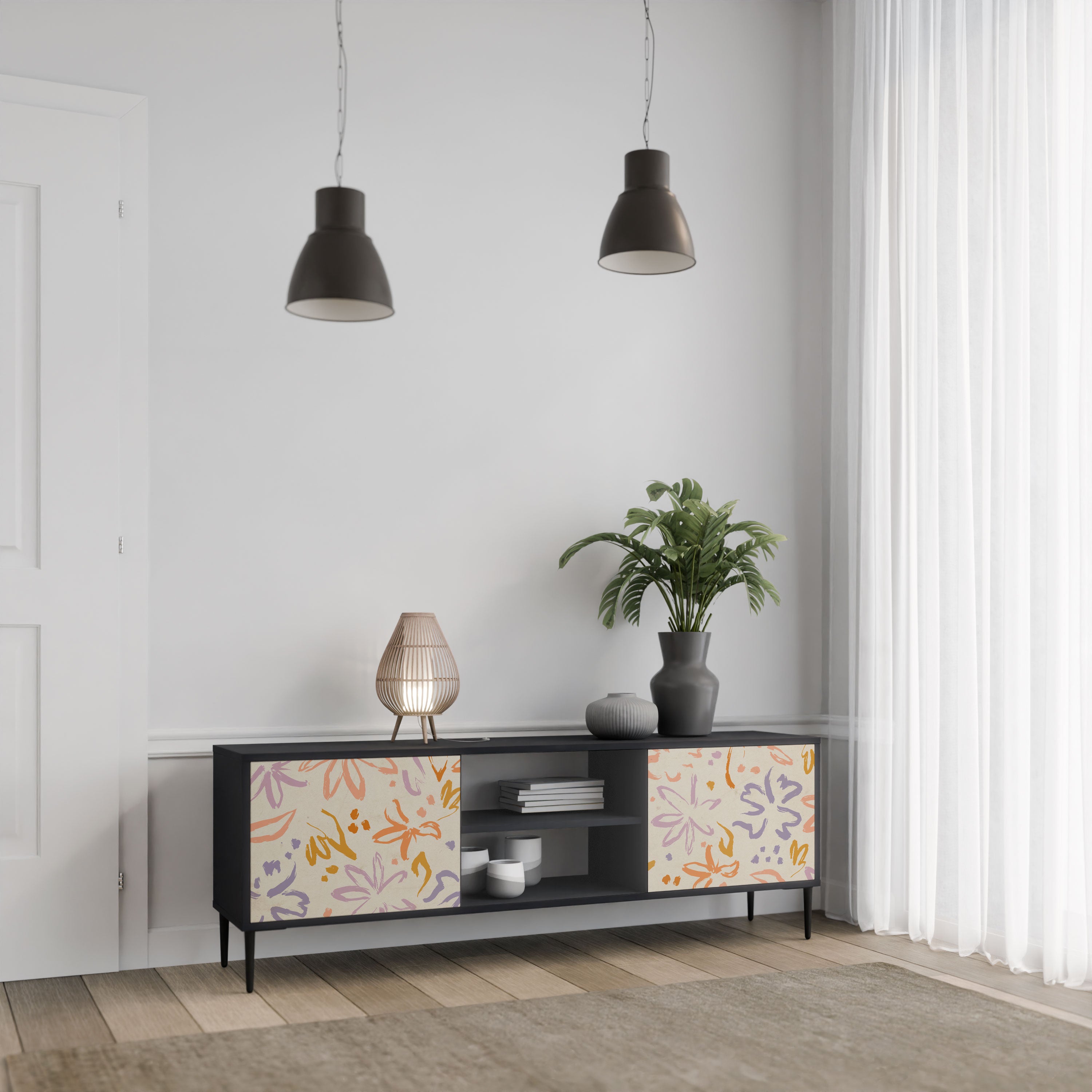 SPRING WHIMSY Szafka RTV 2-drzwiowa korpus Czarny