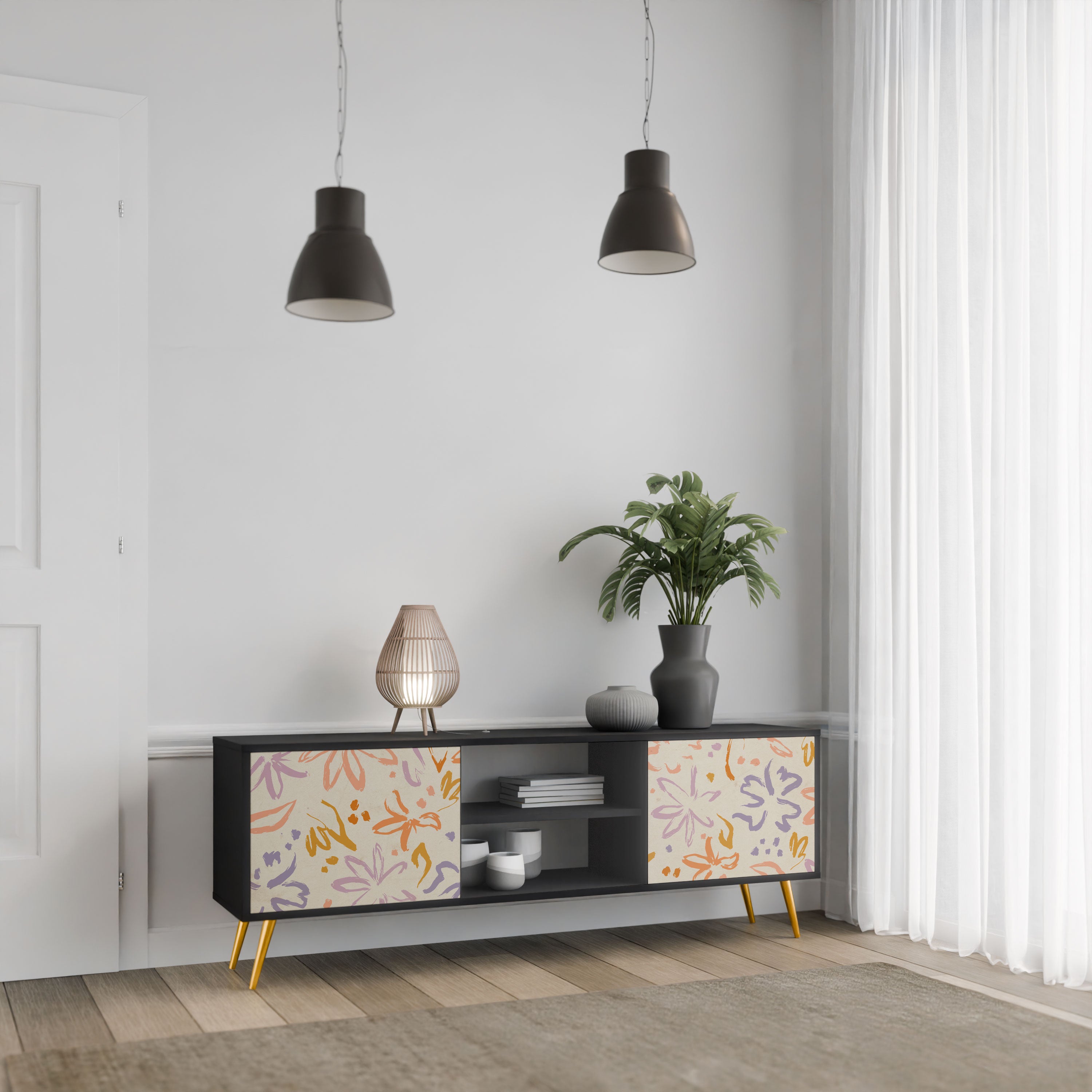 SPRING WHIMSY Szafka RTV 2-drzwiowa korpus Czarny