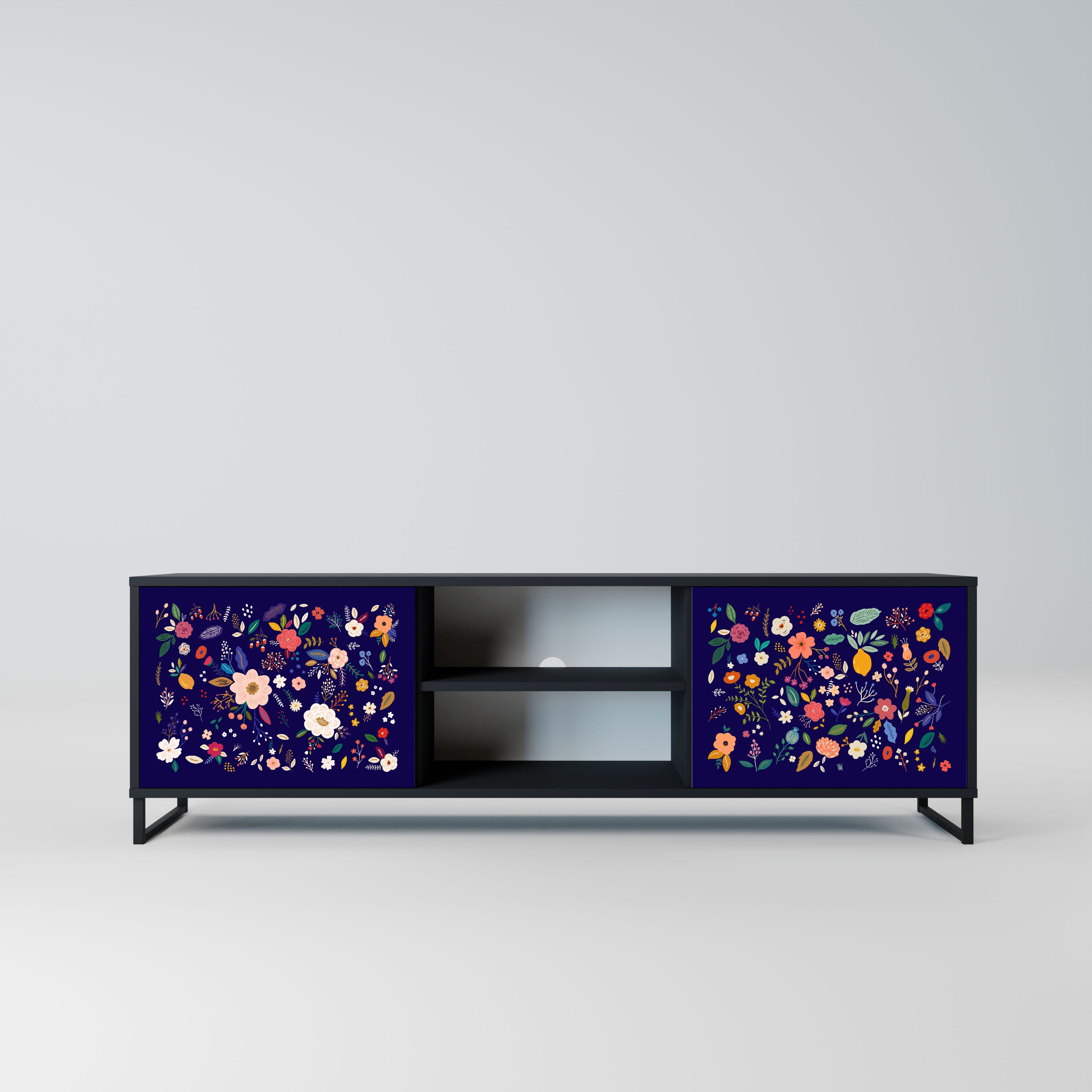FLORAL COMBINATION Szafka RTV 2-drzwiowa korpus Czarny