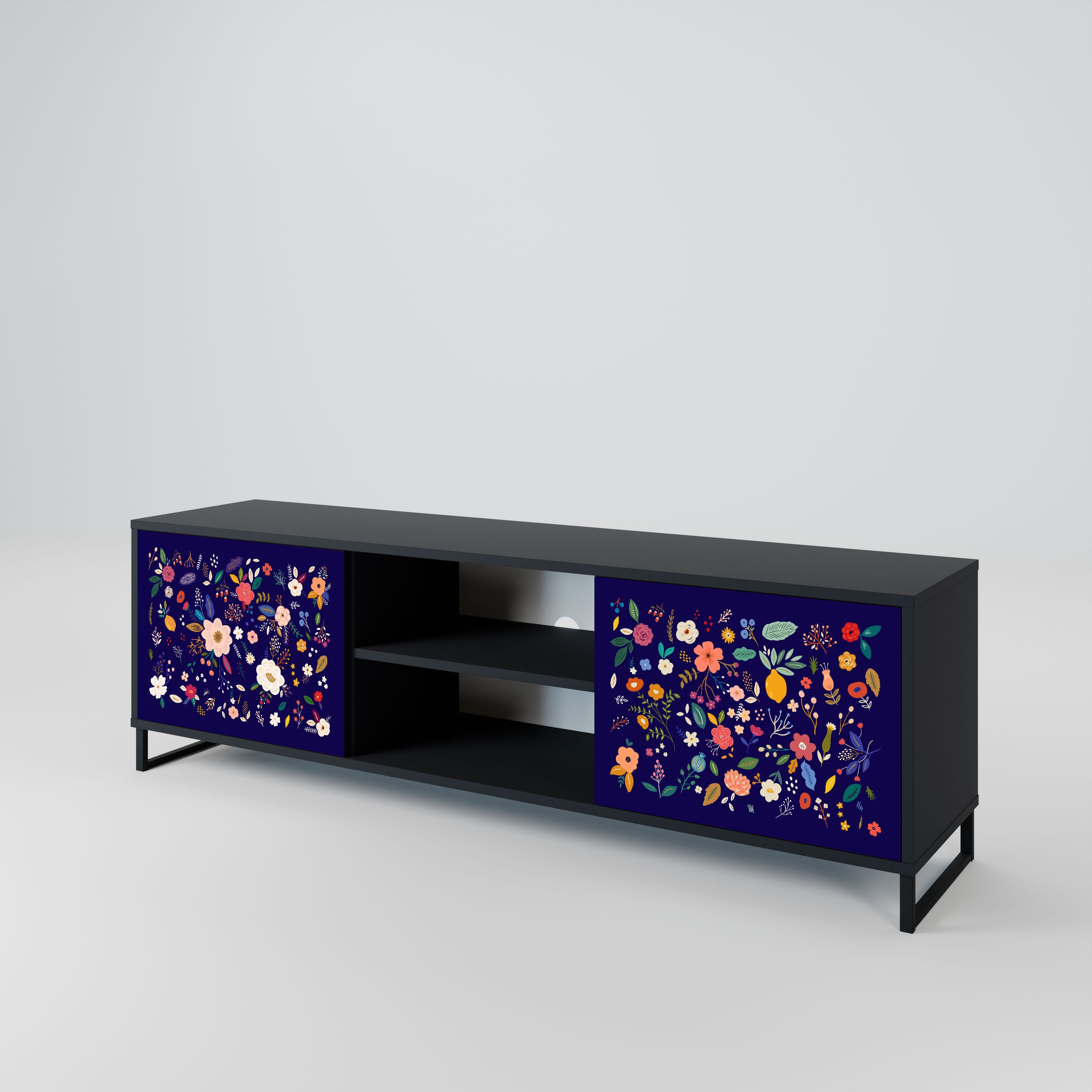FLORAL COMBINATION Szafka RTV 2-drzwiowa korpus Czarny